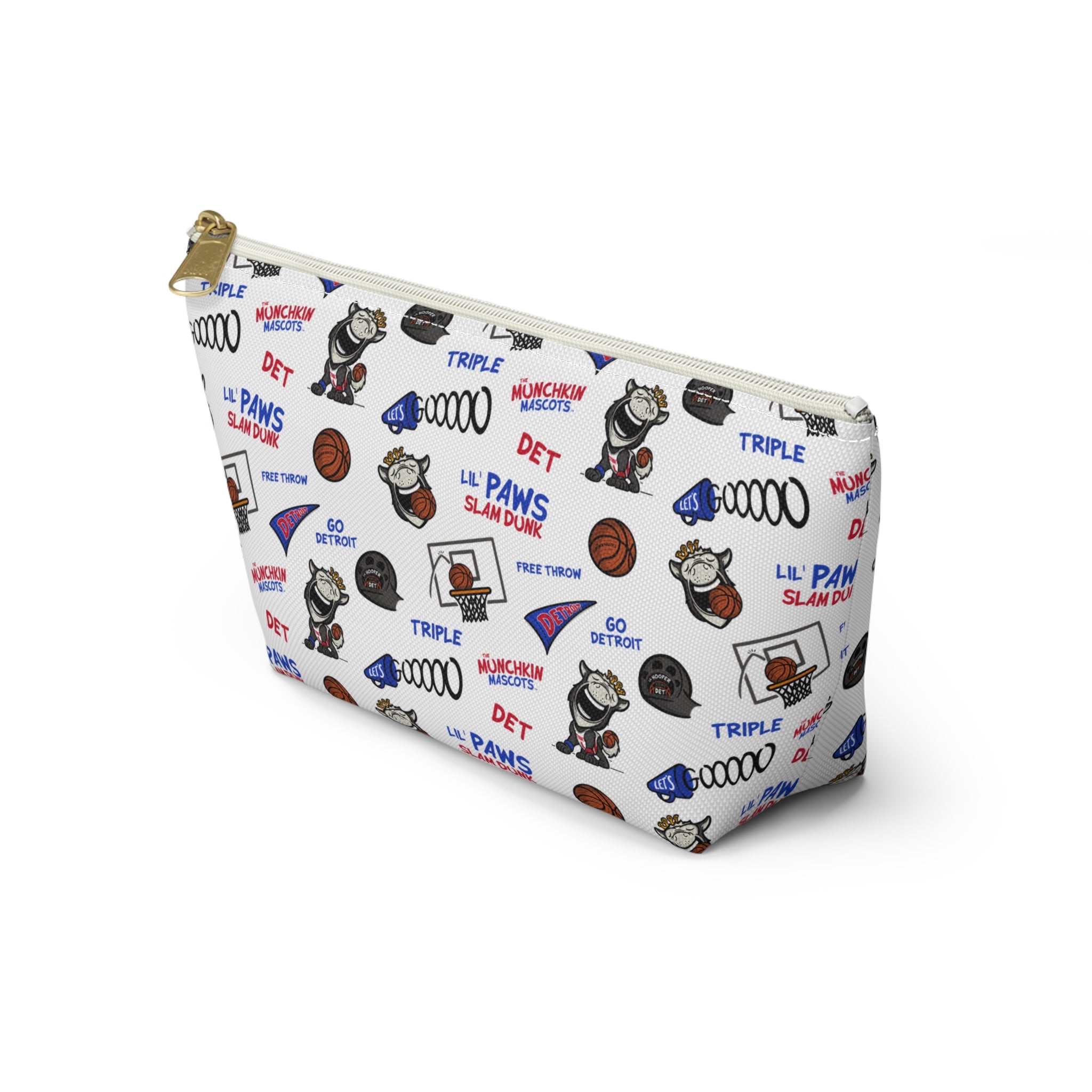 Detroit Basketball Accessory Pouch Lil' Hooper Themed | Hand-Drawn Art | Gifts for Kids