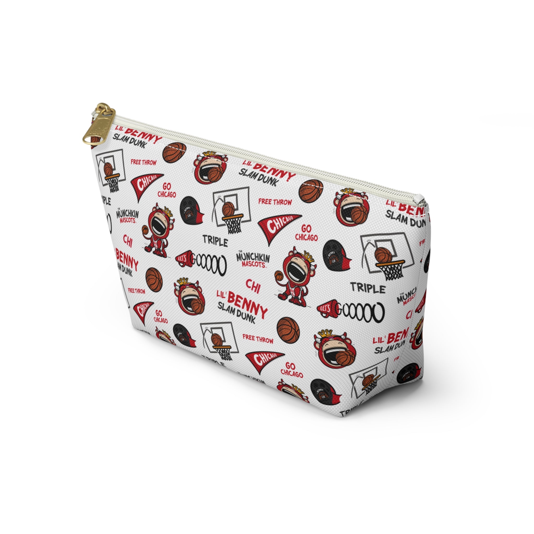 Chicago Basketball Accessory Pouch Lil' Benny Themed | Hand-Drawn Art | Gifts for Kids