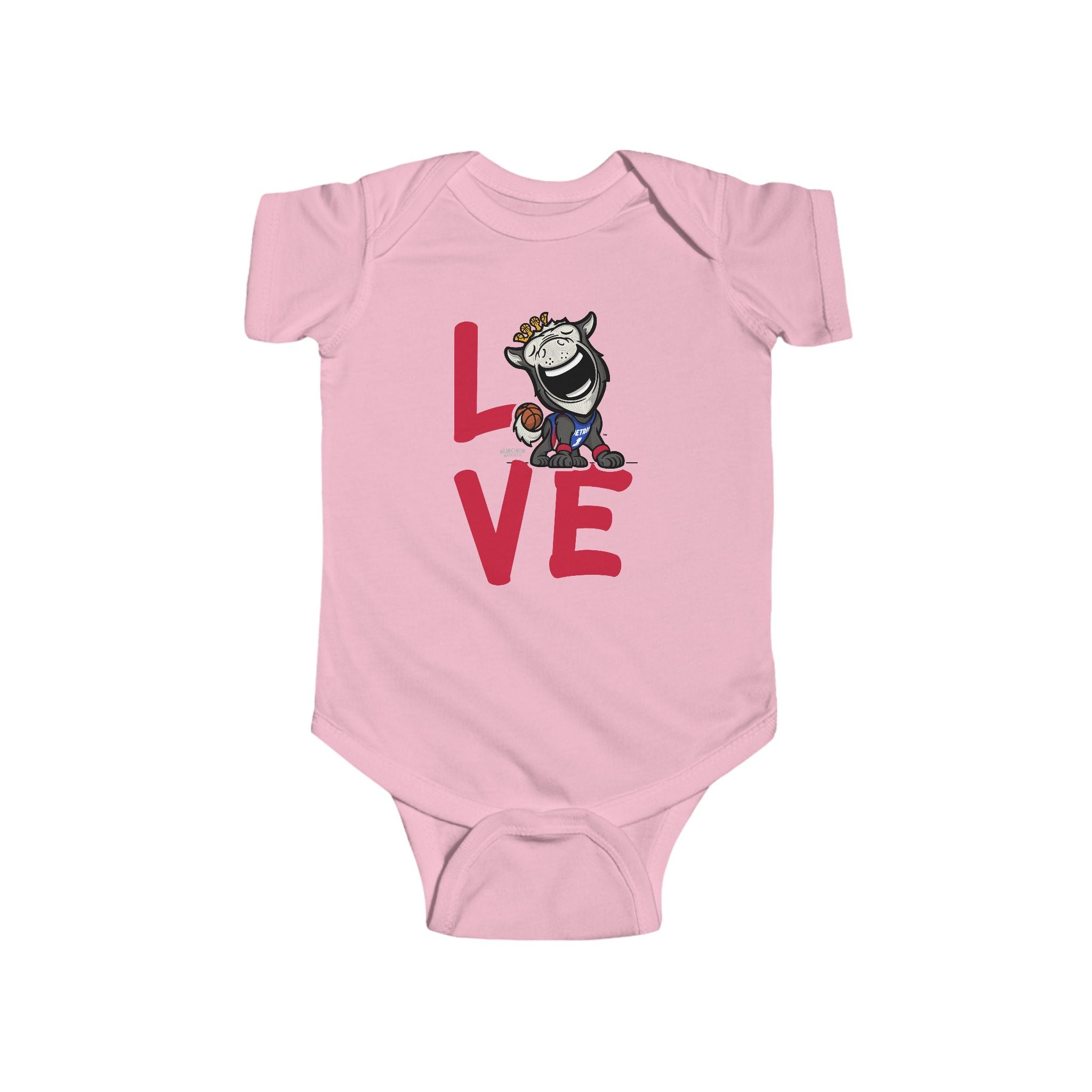 Detroit Basketball Newborn & Infant Lil' Hooper 'LOVE' Jersey Bodysuit | Hand-Drawn Art | Gifts for Newborns