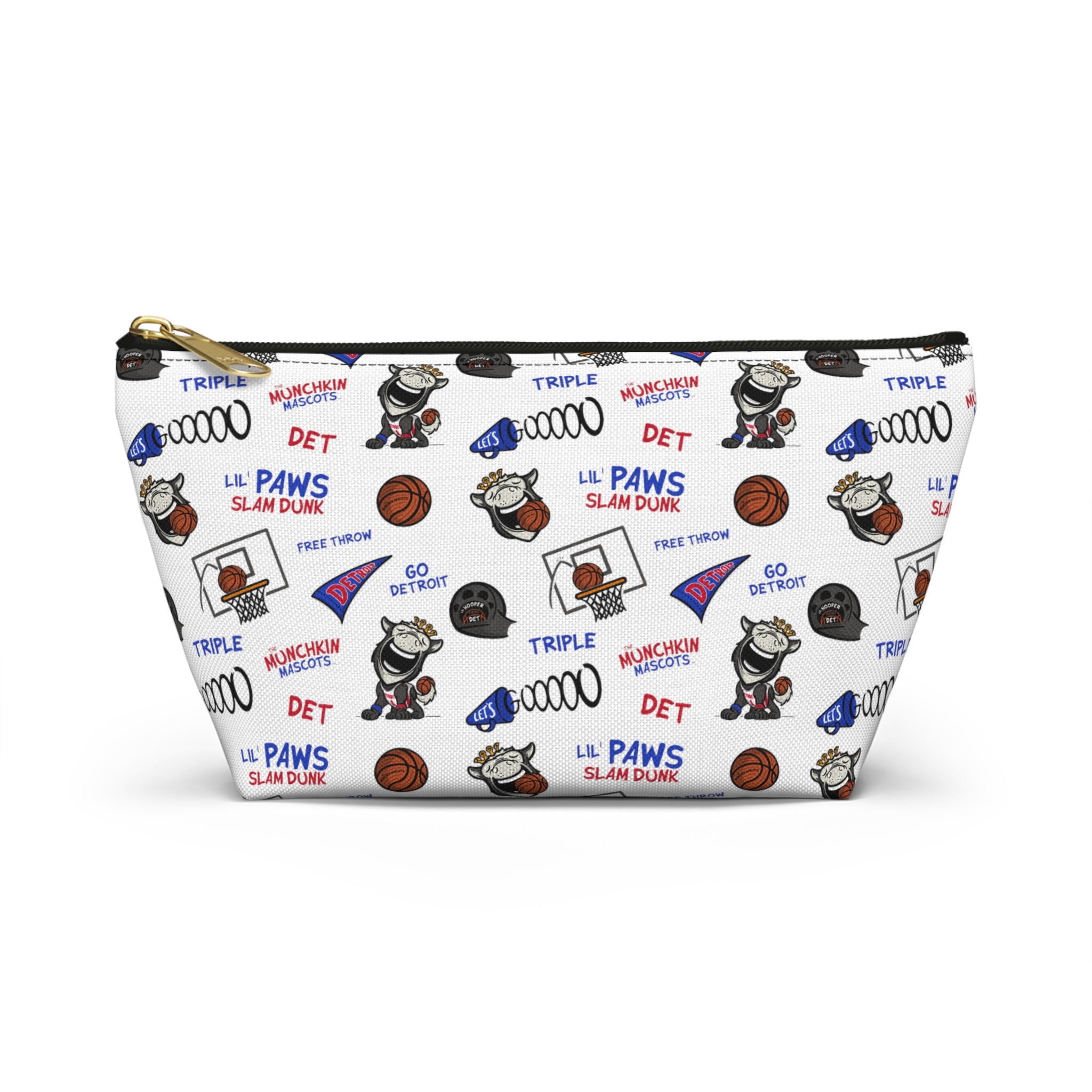 Accessory Pouch w T-bottom - Pattern- Lil' Lucky BOS Basketball