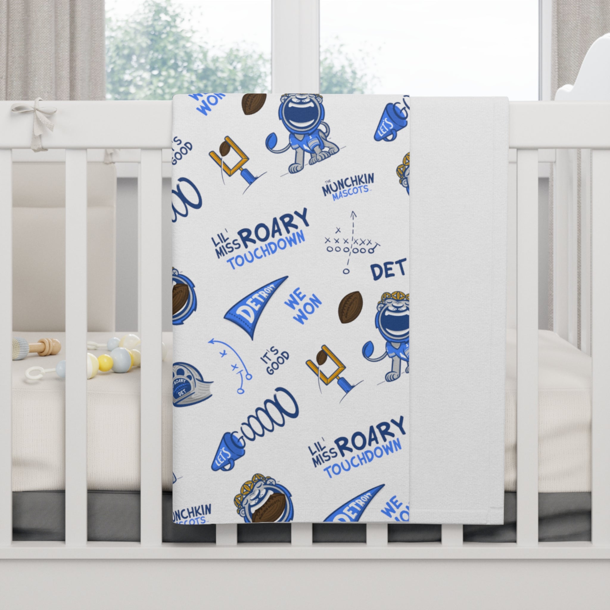 Soft Fleece Baby Blanket - Pattern - Lil' Miss Roary DET Football