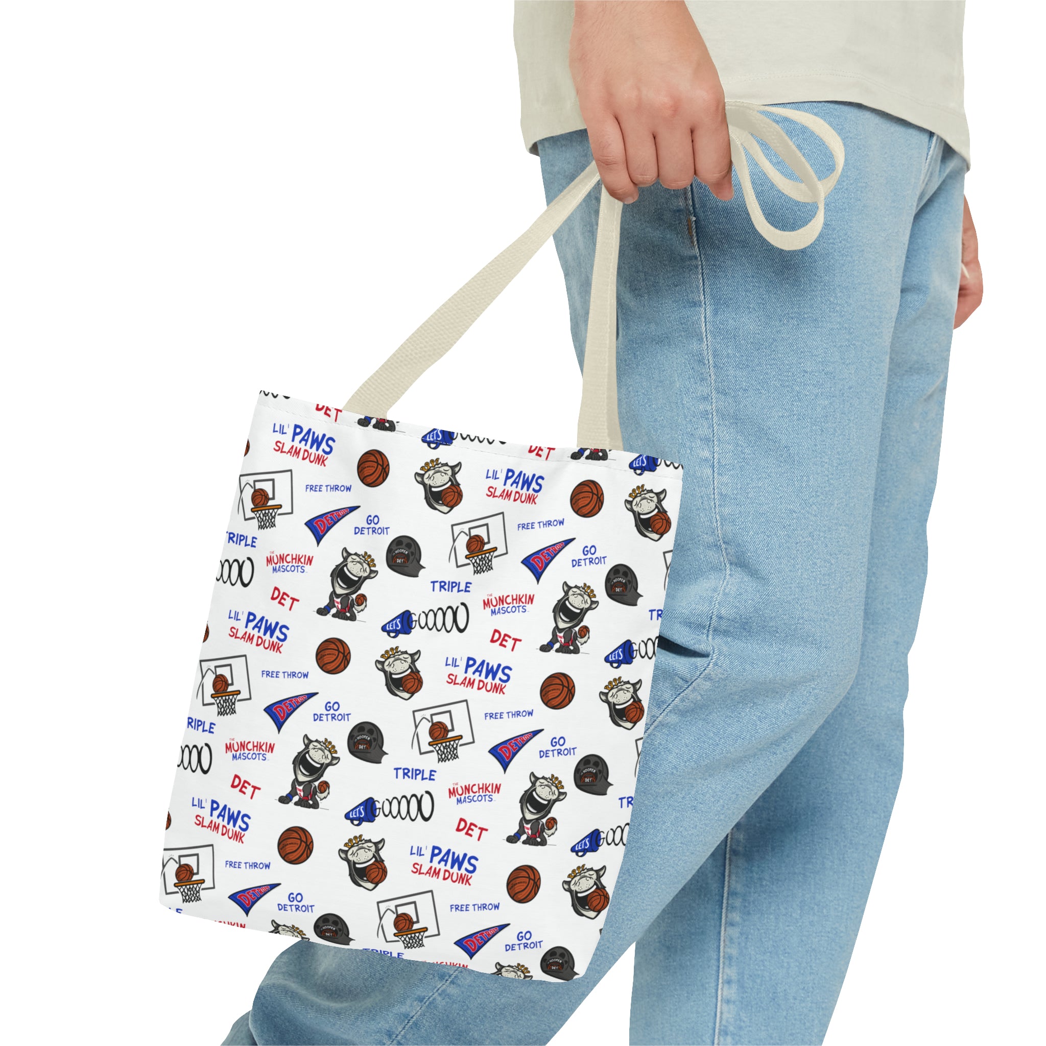 Tote Bag (AOP) - Pattern - Lil' Hooper DET Basketball