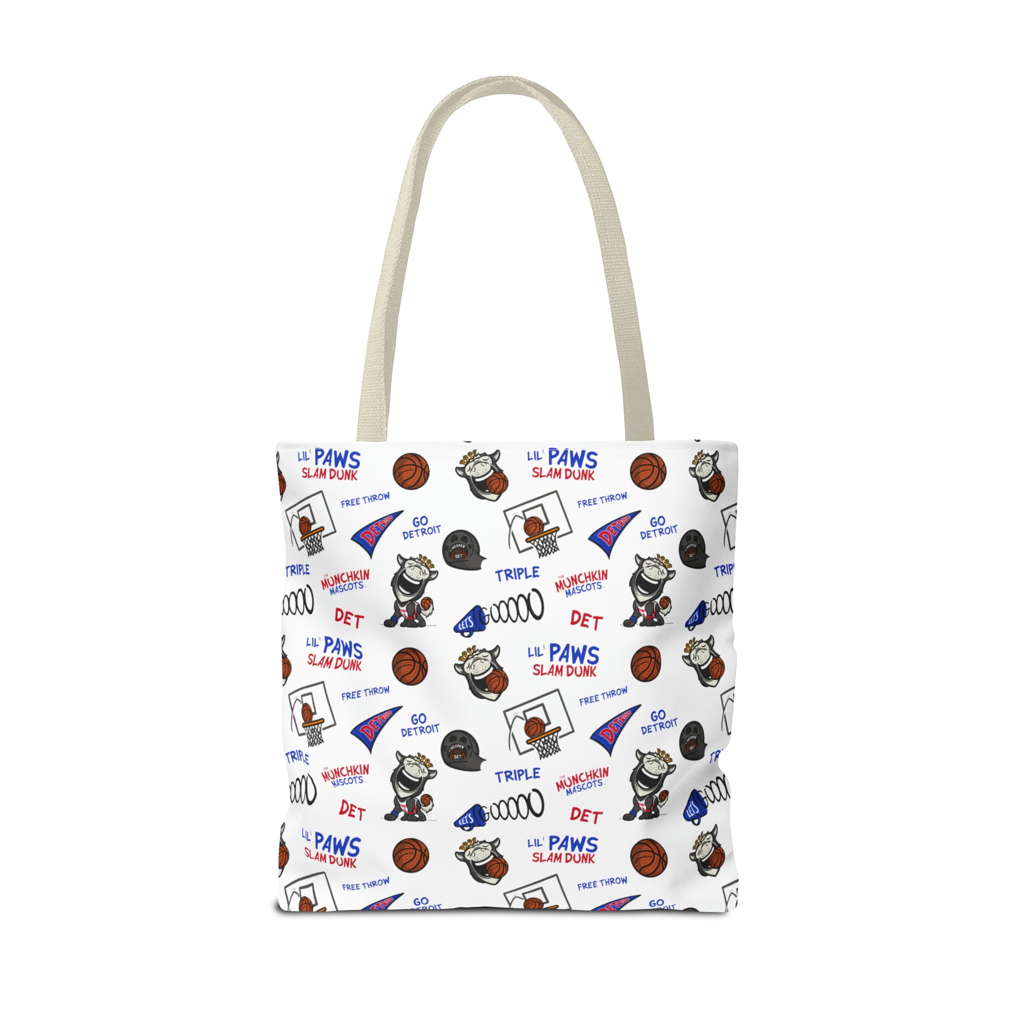 Tote Bag (AOP) - Pattern - Lil' Hooper DET Basketball