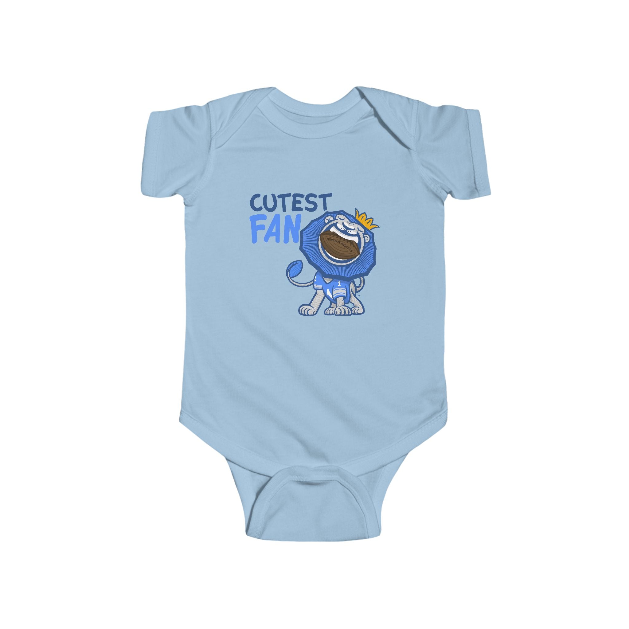 Detroit Football Newborn & Infant Lil' Roary 'Cutest Fan' Jersey Bodysuit | Hand-Drawn Art | Gifts for Newborns