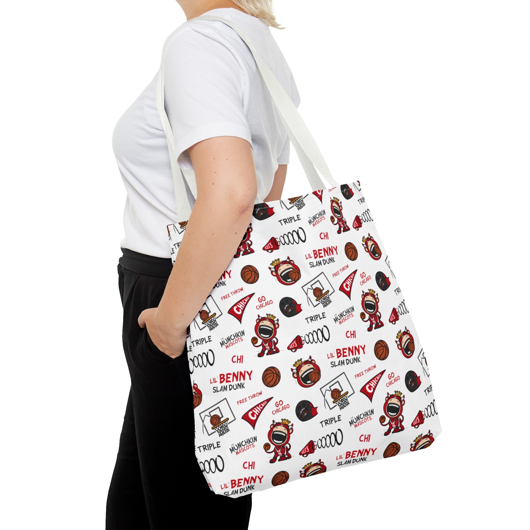 Tote Bag (AOP) - Pattern - Lil' Benny CHI Basketball