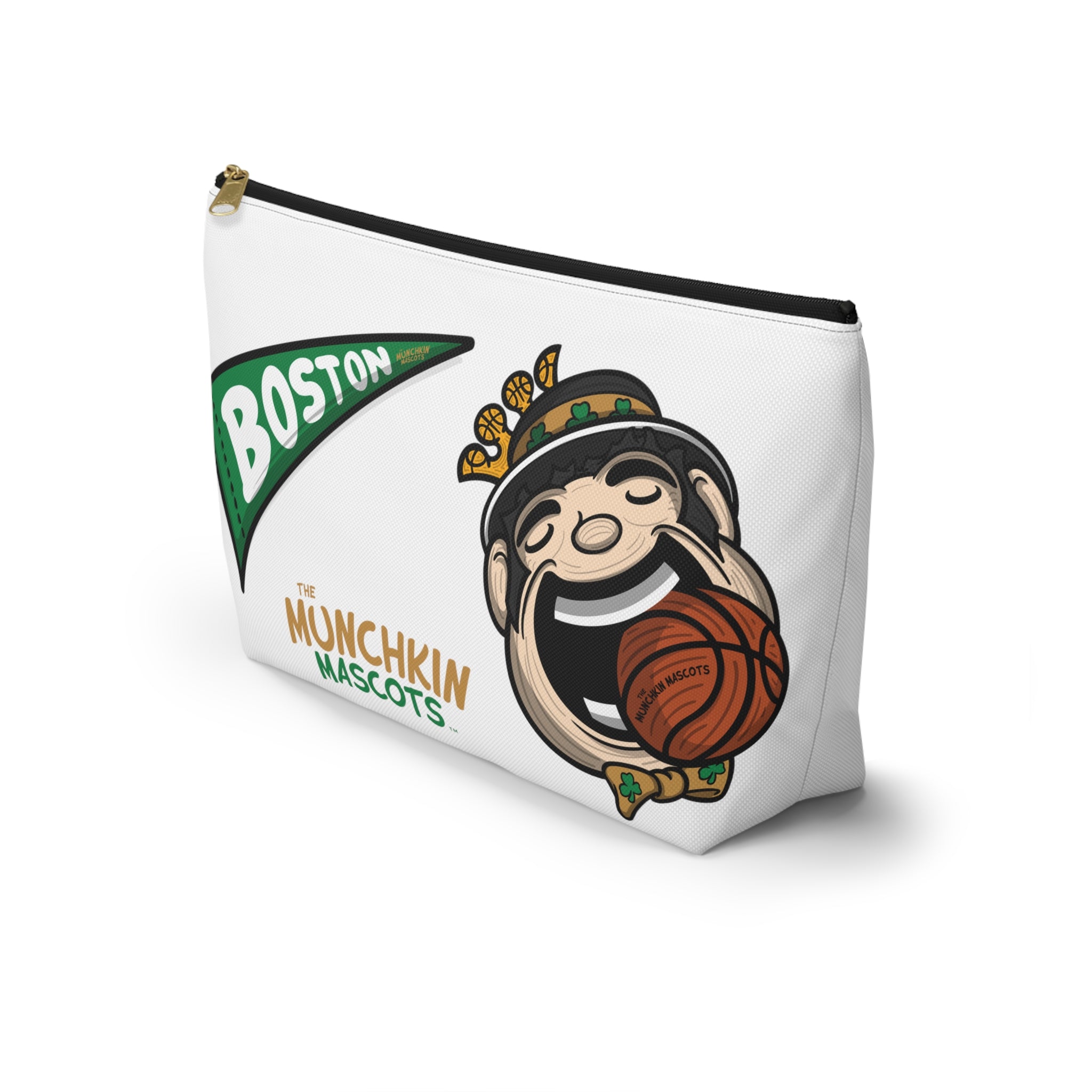 Accessory Pouch w T-bottom - Pattern- Lil' Lucky BOS Basketball