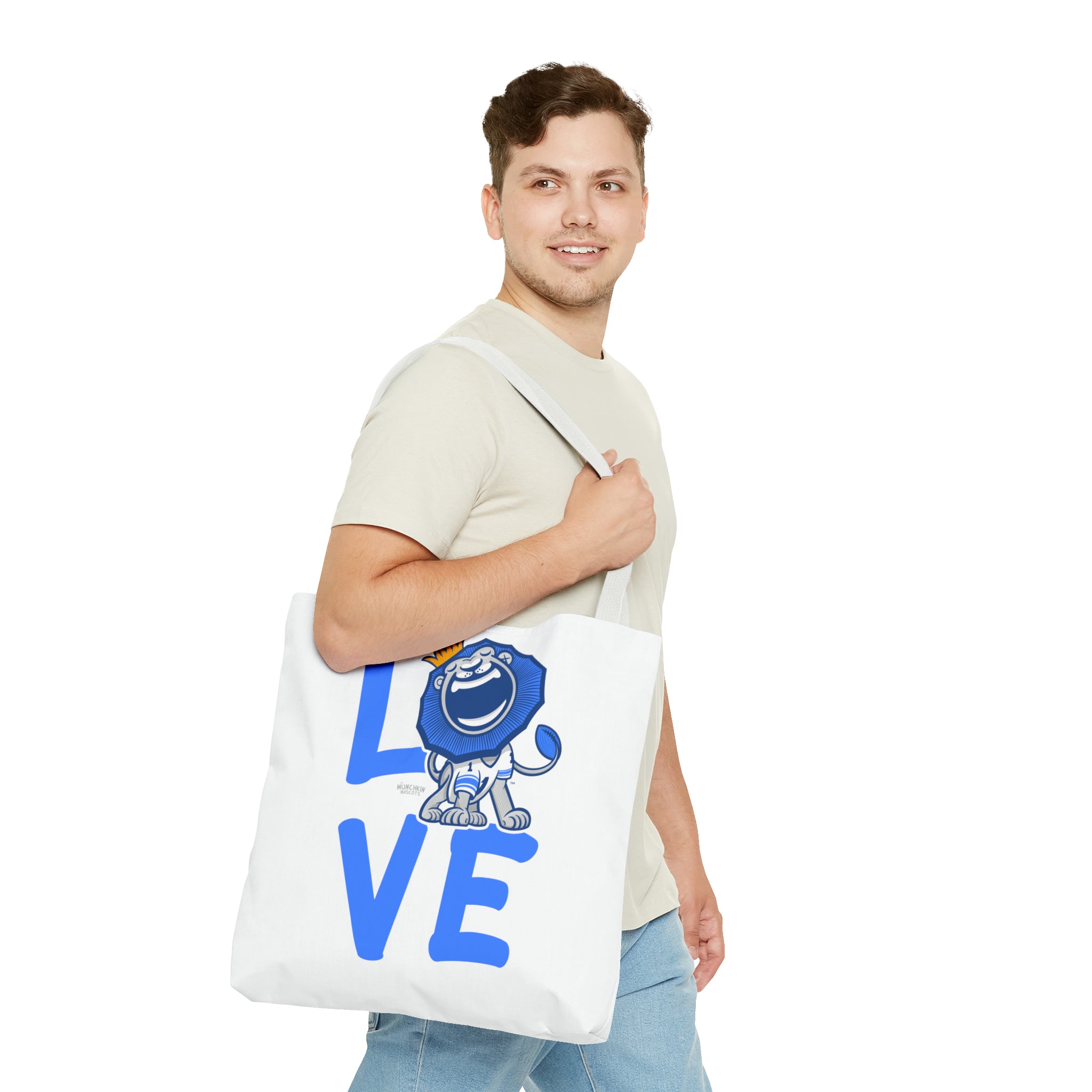 Tote Bag (AOP) - LOVE + Lets Go - Lil' Roary DET Football