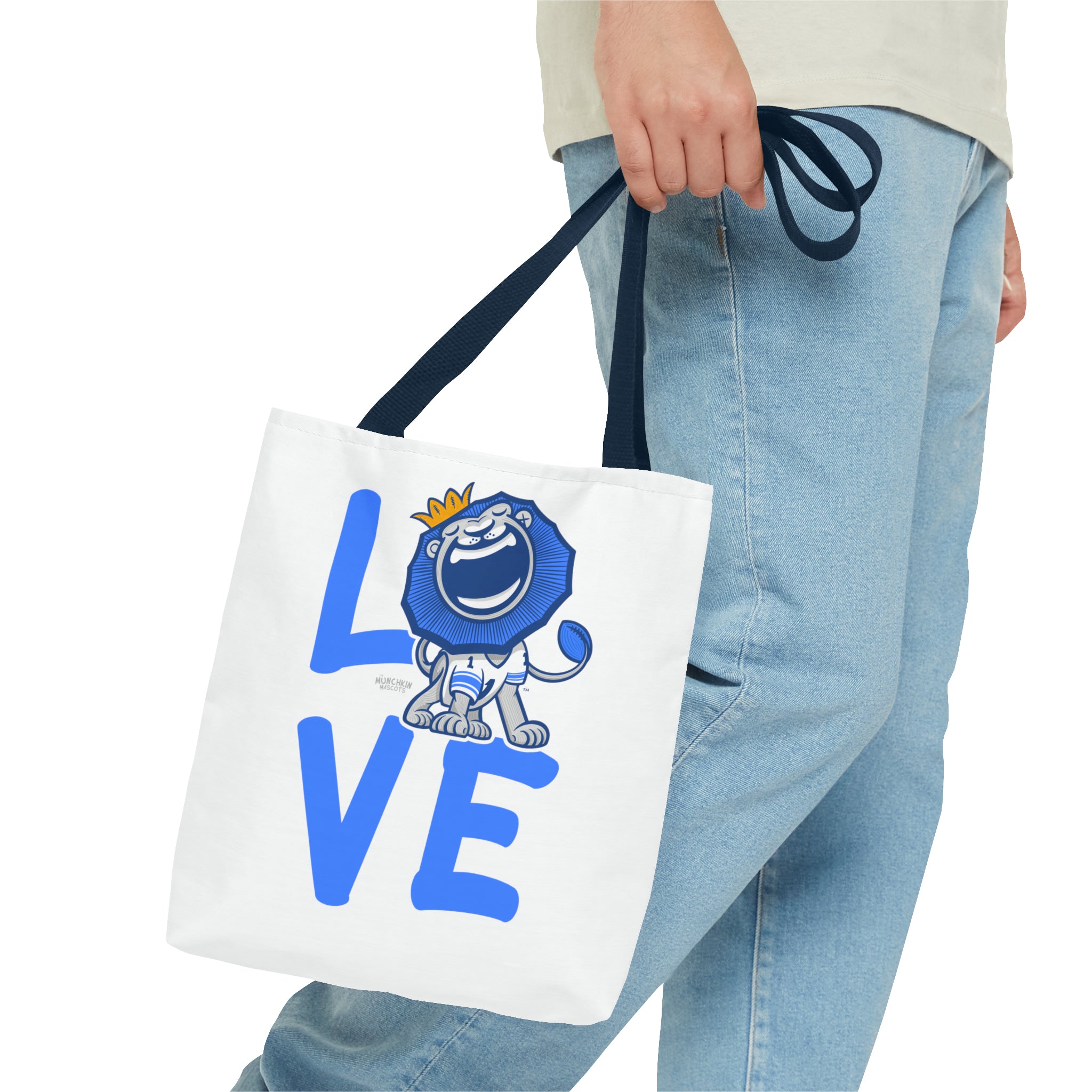 Tote Bag (AOP) - LOVE + Lets Go - Lil' Roary DET Football