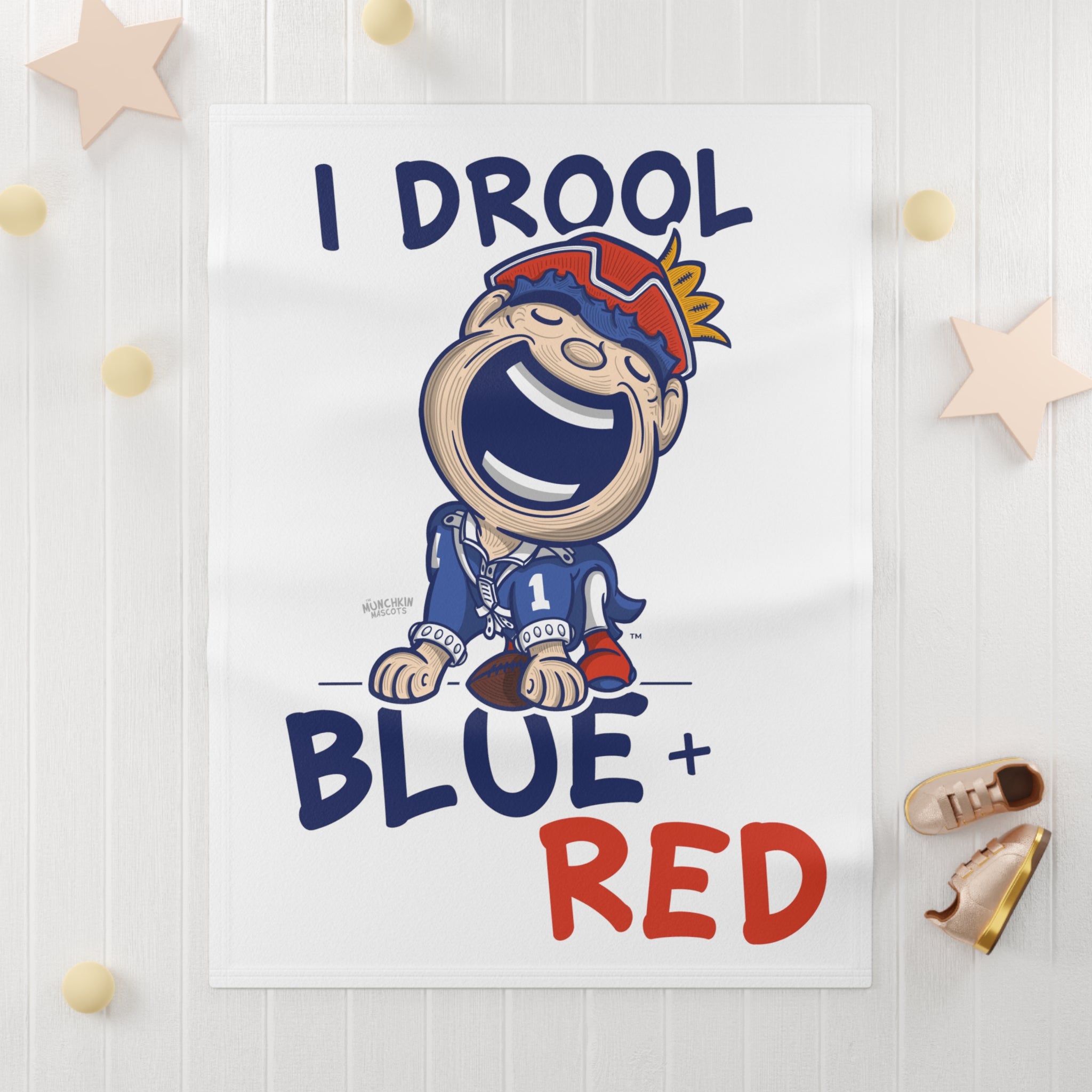 Soft Fleece Baby Blanket - Drool - Lil' Pat NE Football