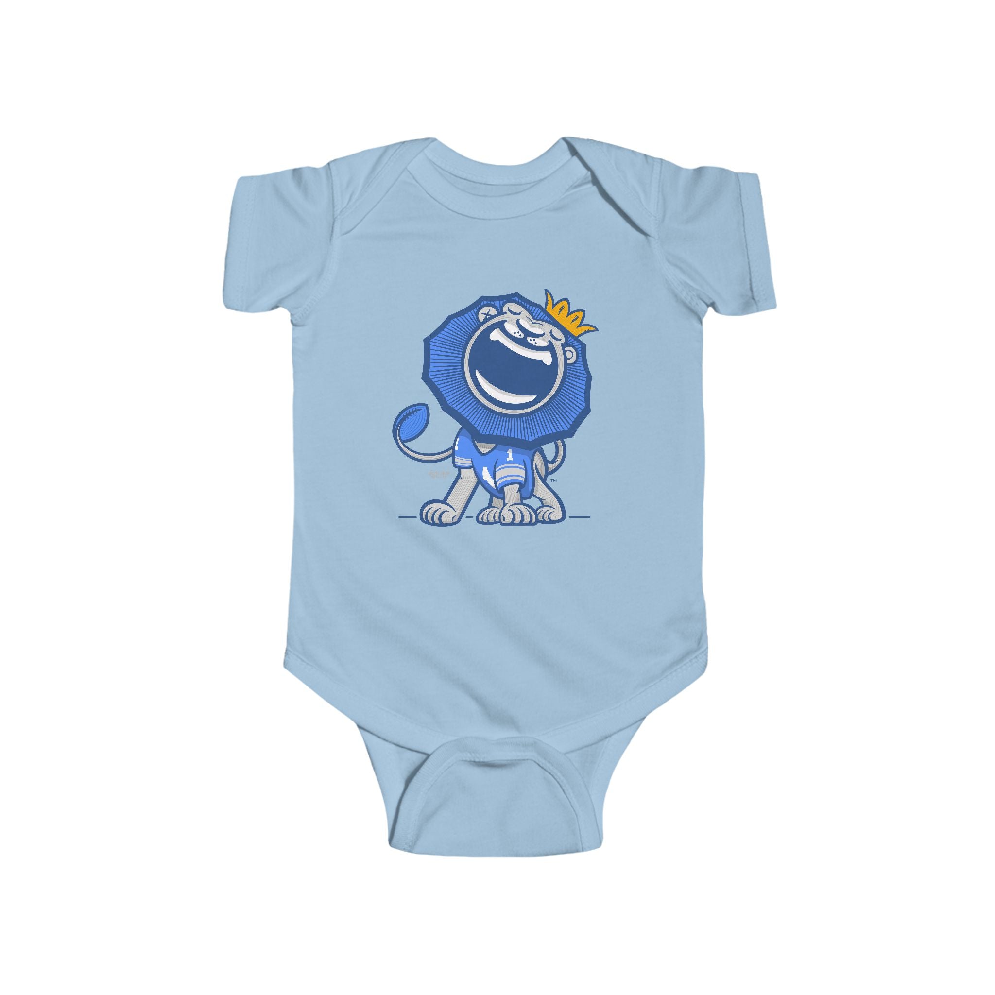 Detroit Football Newborn & Infant Lil' Roary 'Munchkin Mascot' Jersey Bodysuit | Hand-Drawn Art | Gifts for Newborns