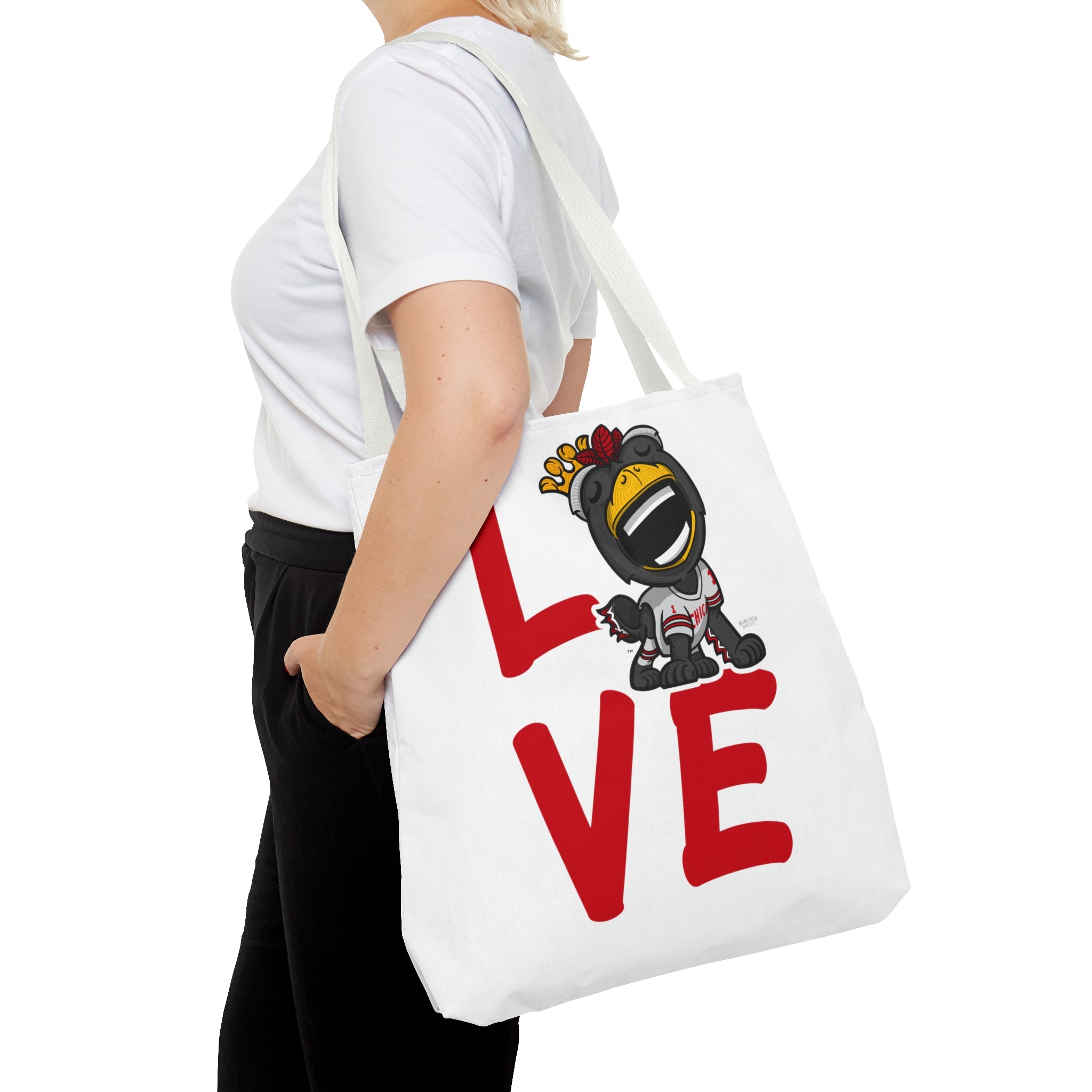 Tote Bag (AOP) - LOVE + Lets Go - Lil' Tommy CHI Hockey