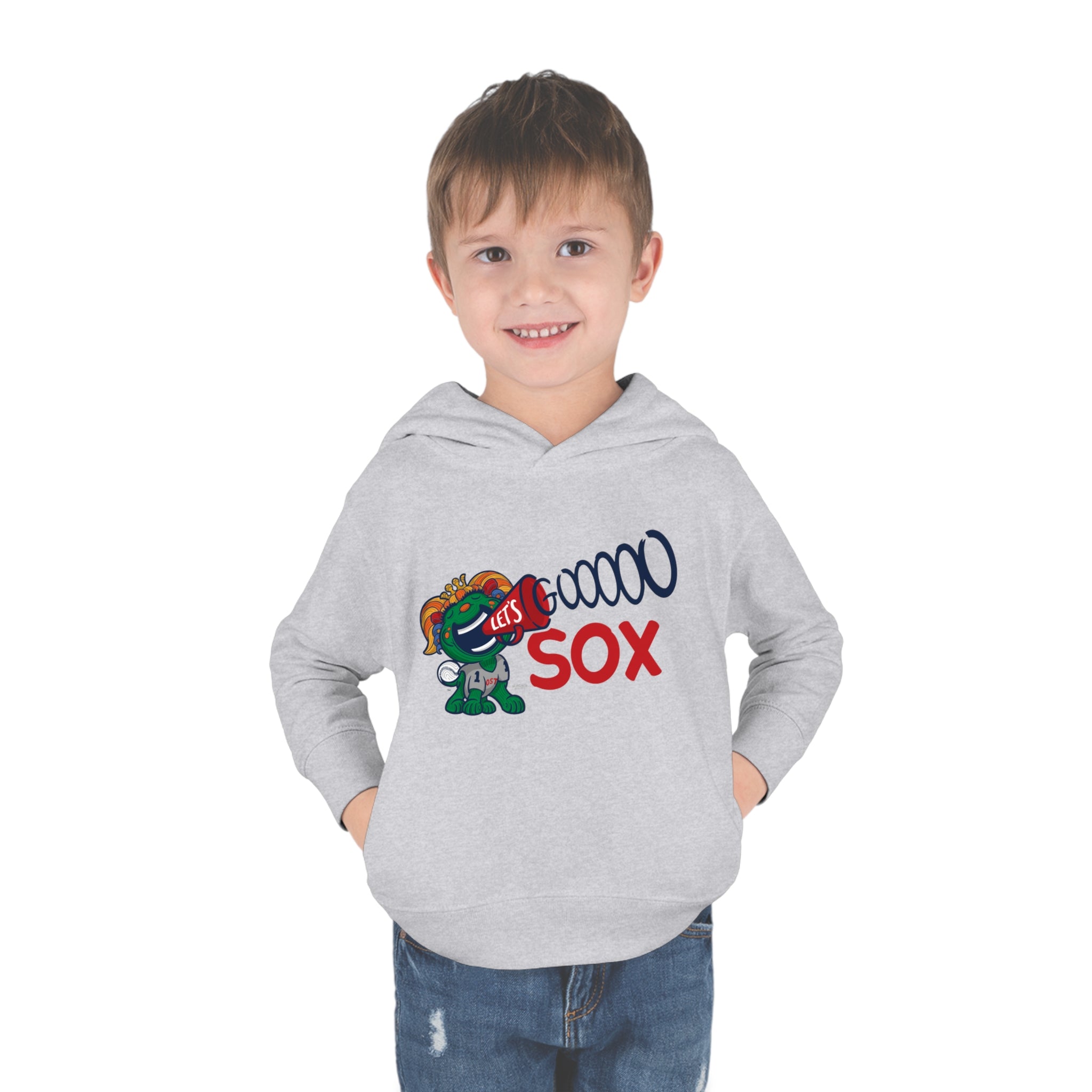 Toddler Pullover Fleece Hoodie - Let's Go - Lil' Miss Tessie BOS Baseball