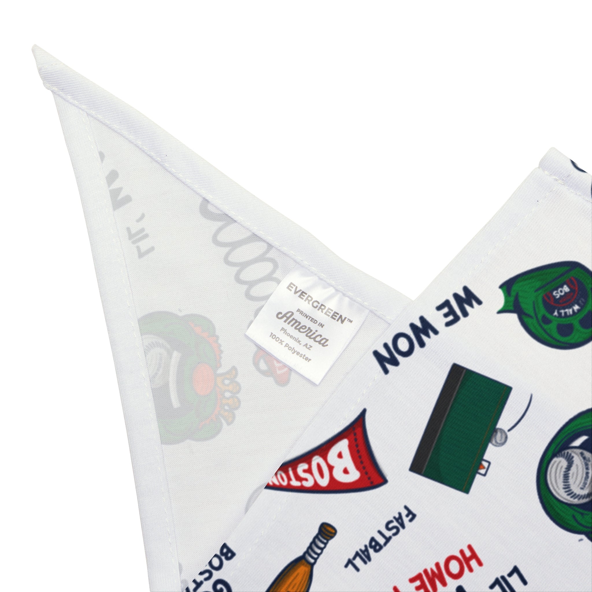 Boston Baseball Pet Bandana Lil' Wally Pattern | Hand-Drawn Art | Gifts for Pets