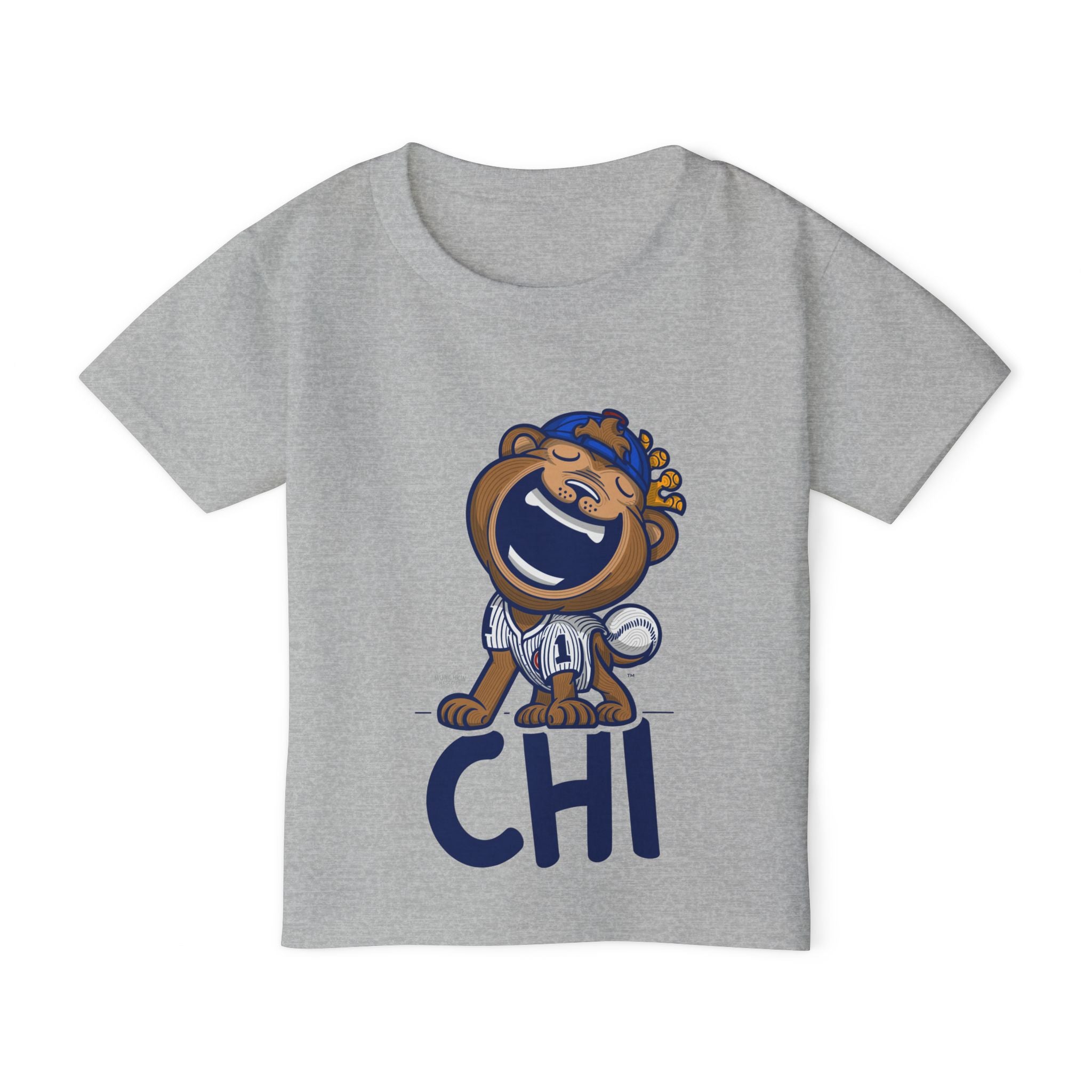Chicago Baseball Toddler Tshirt Lil' Clark 'CHI' | Hand-Drawn Art | Gifts for Kids