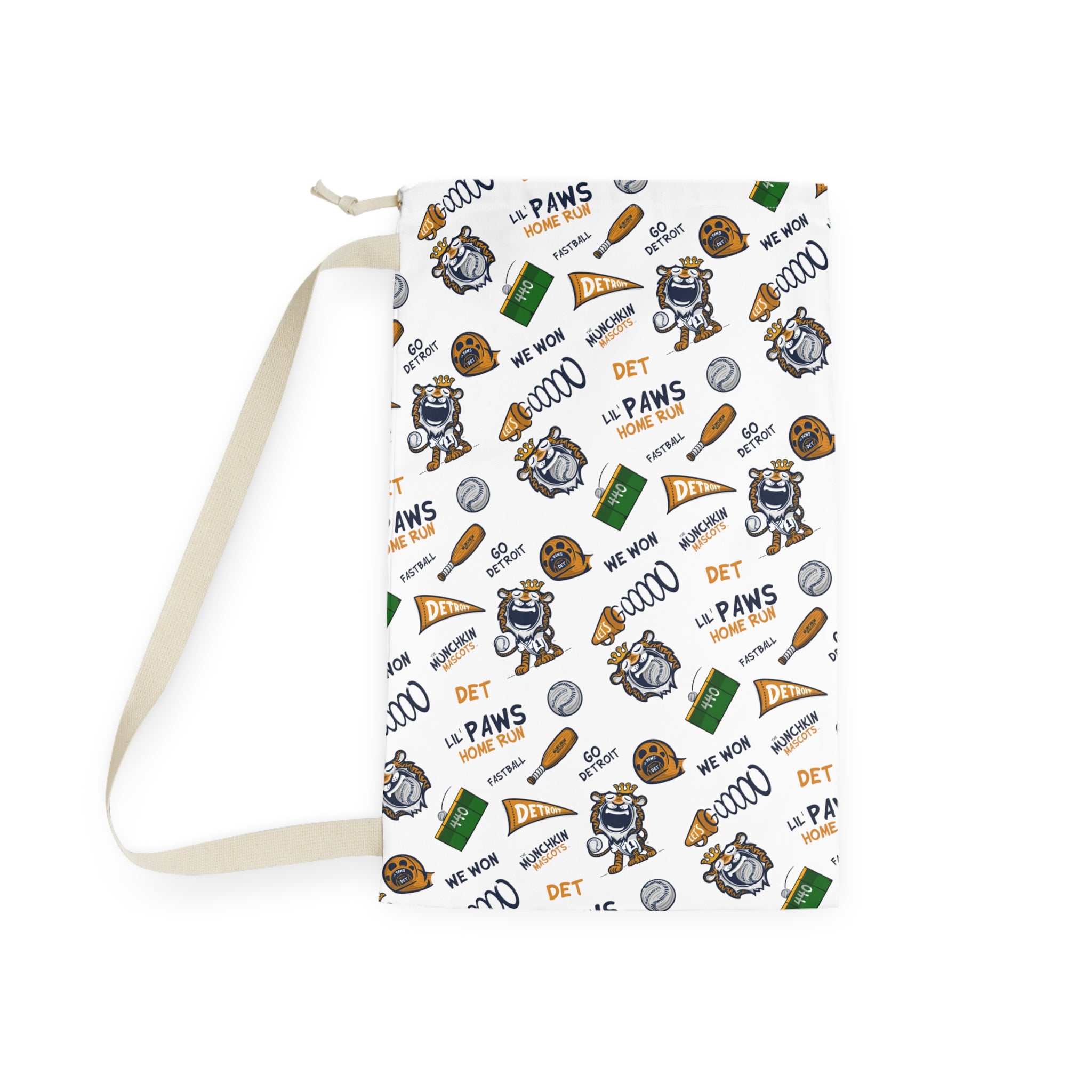 Laundry Bag - Pattern - Lil' Paws DET Baseball