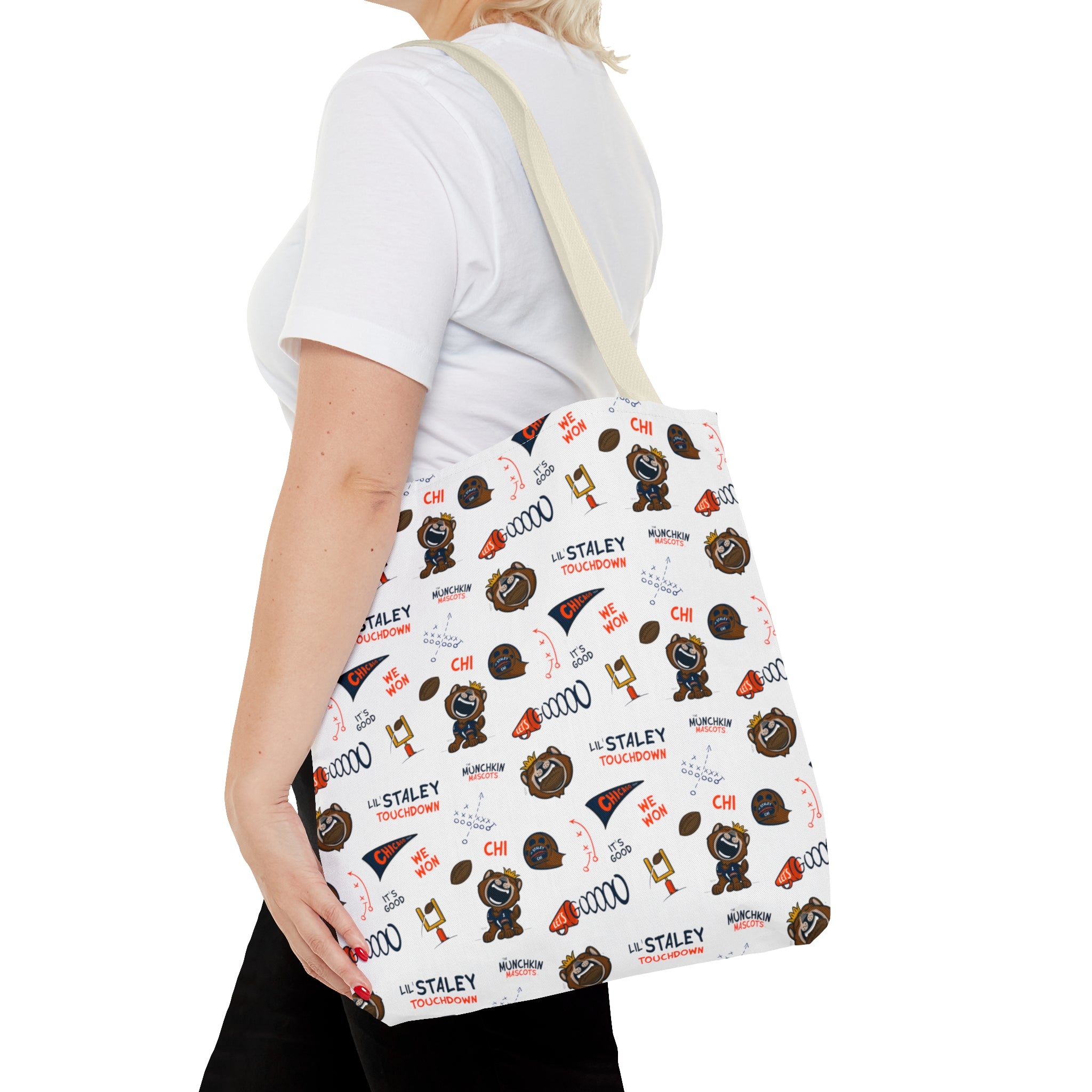 Tote Bag (AOP) - Pattern - Lil' Staley CHI Football