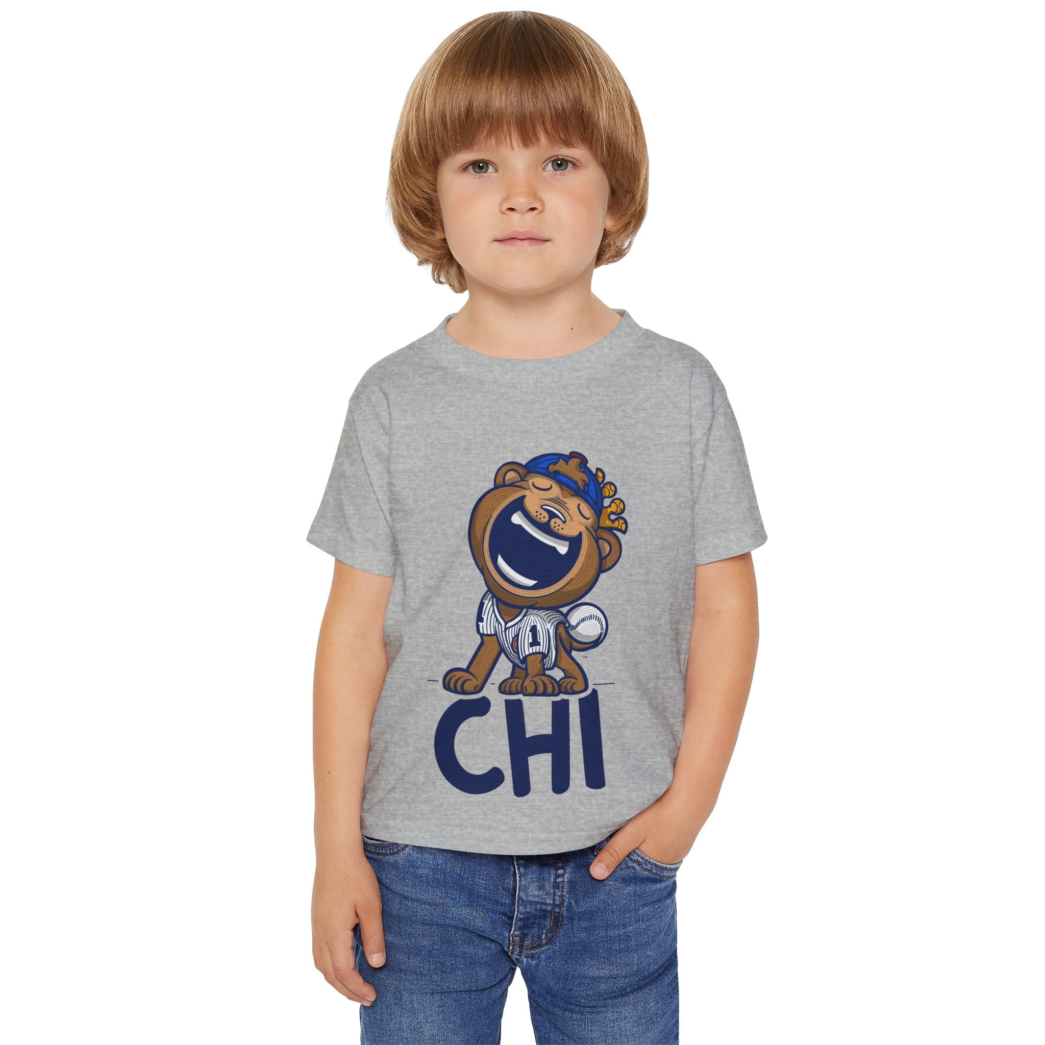Chicago Baseball Toddler Tshirt Lil' Clark 'CHI' | Hand-Drawn Art | Gifts for Kids