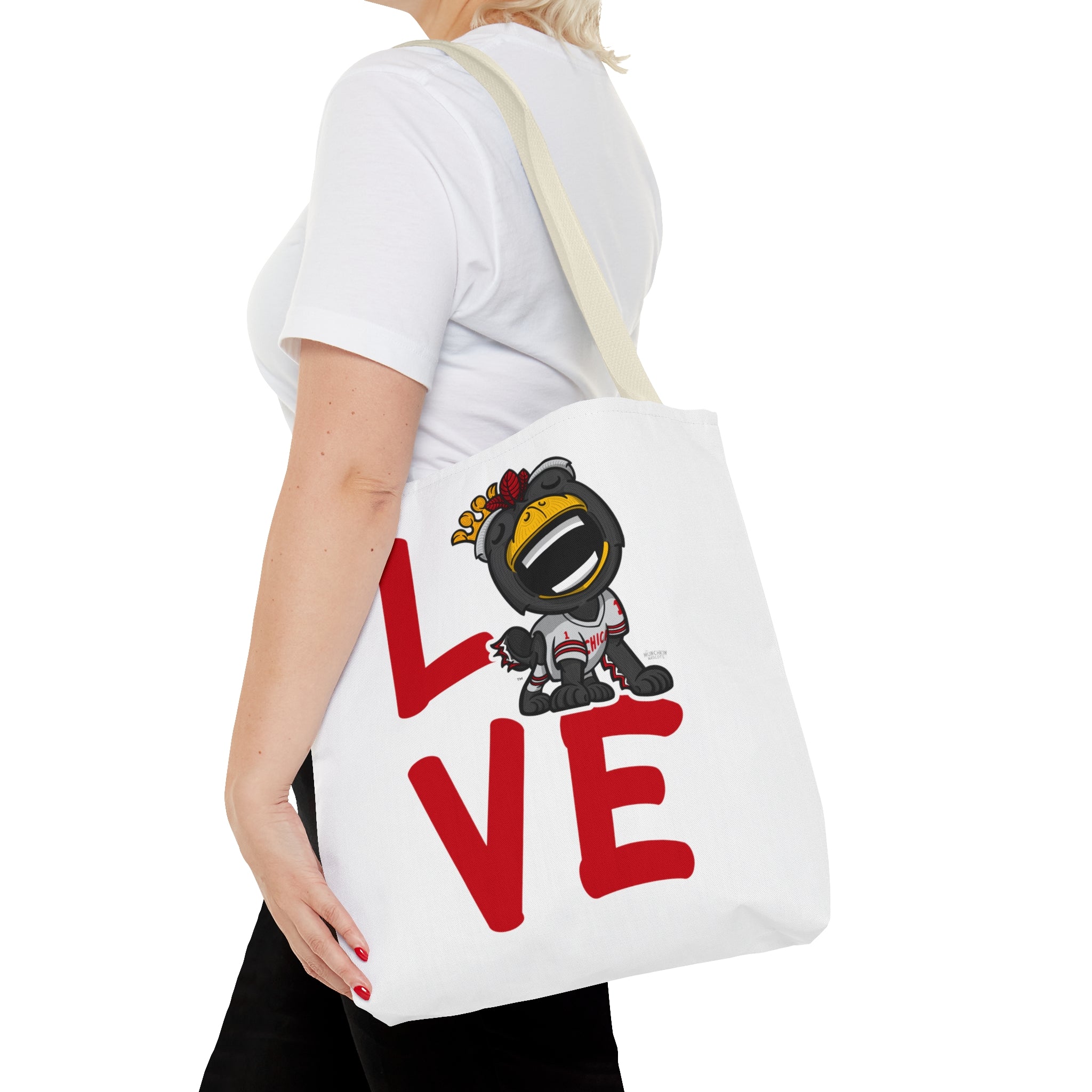 Tote Bag (AOP) - LOVE + Lets Go - Lil' Tommy CHI Hockey