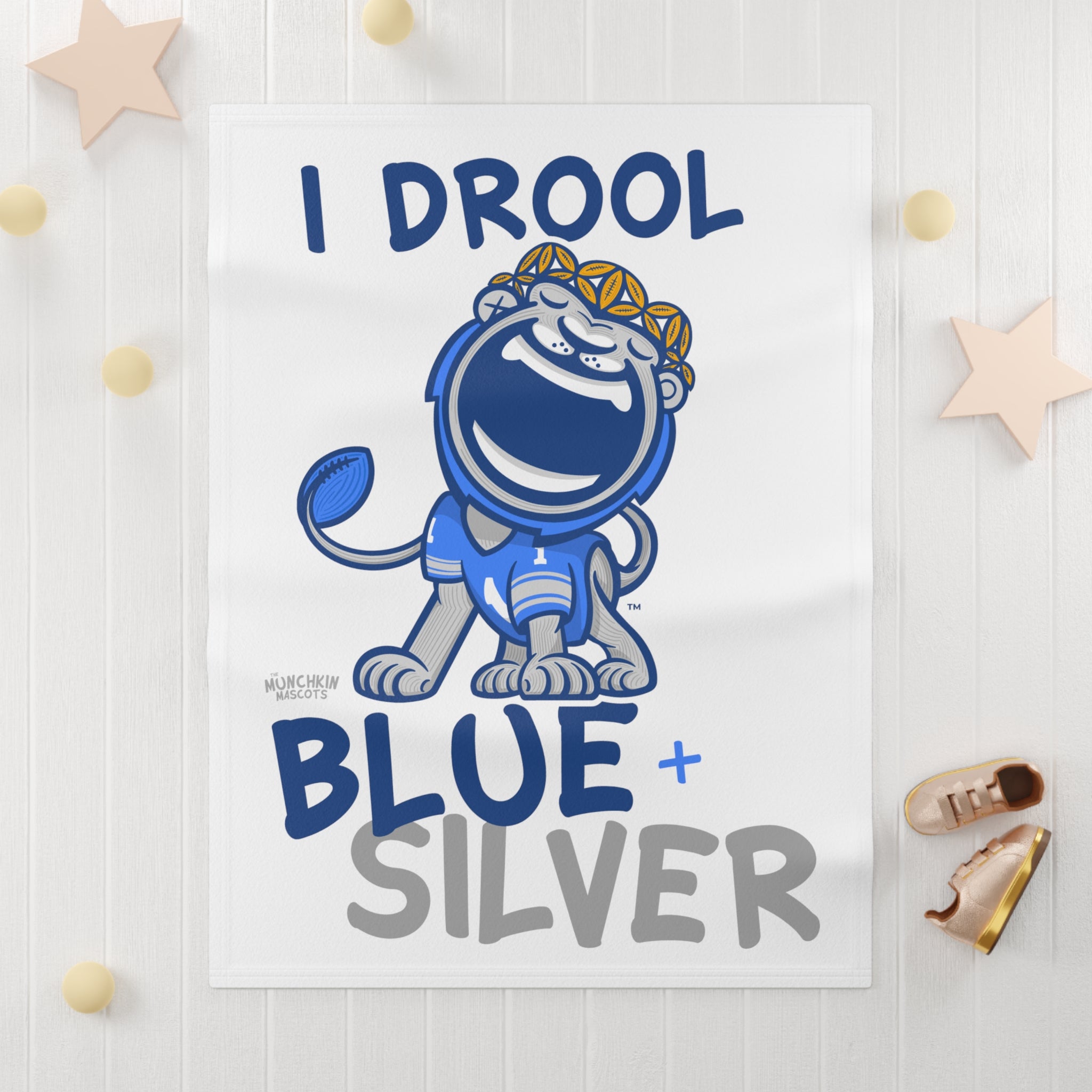 Soft Fleece Baby Blanket - Drool - Lil' Miss Roary DET Football