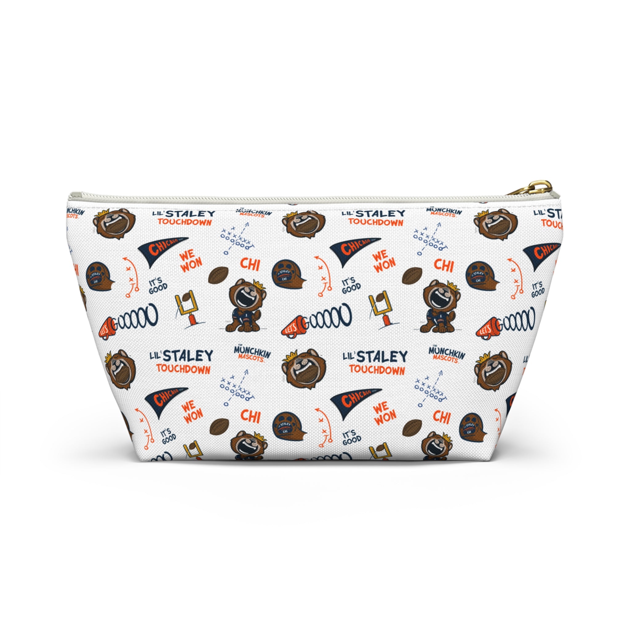 Chicago Football Accessory Pouch Lil' Staley Themed | Hand-Drawn Art | Gifts for Kids