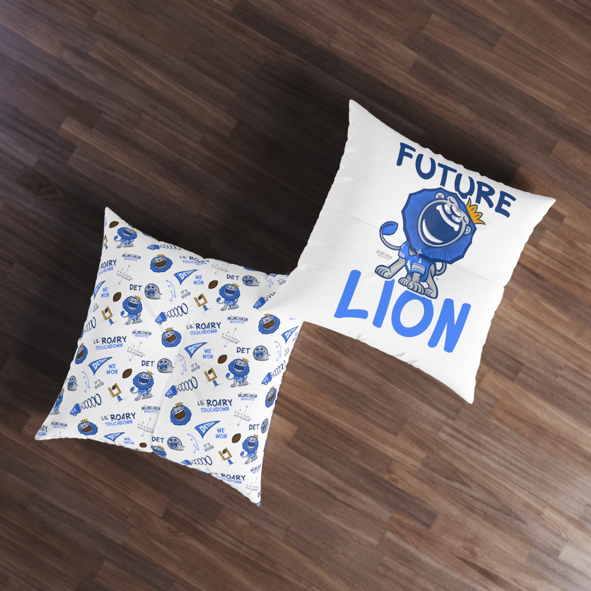 Tufted Floor Pillow, Square - Pattern + Future - Lil' Roary DET Football