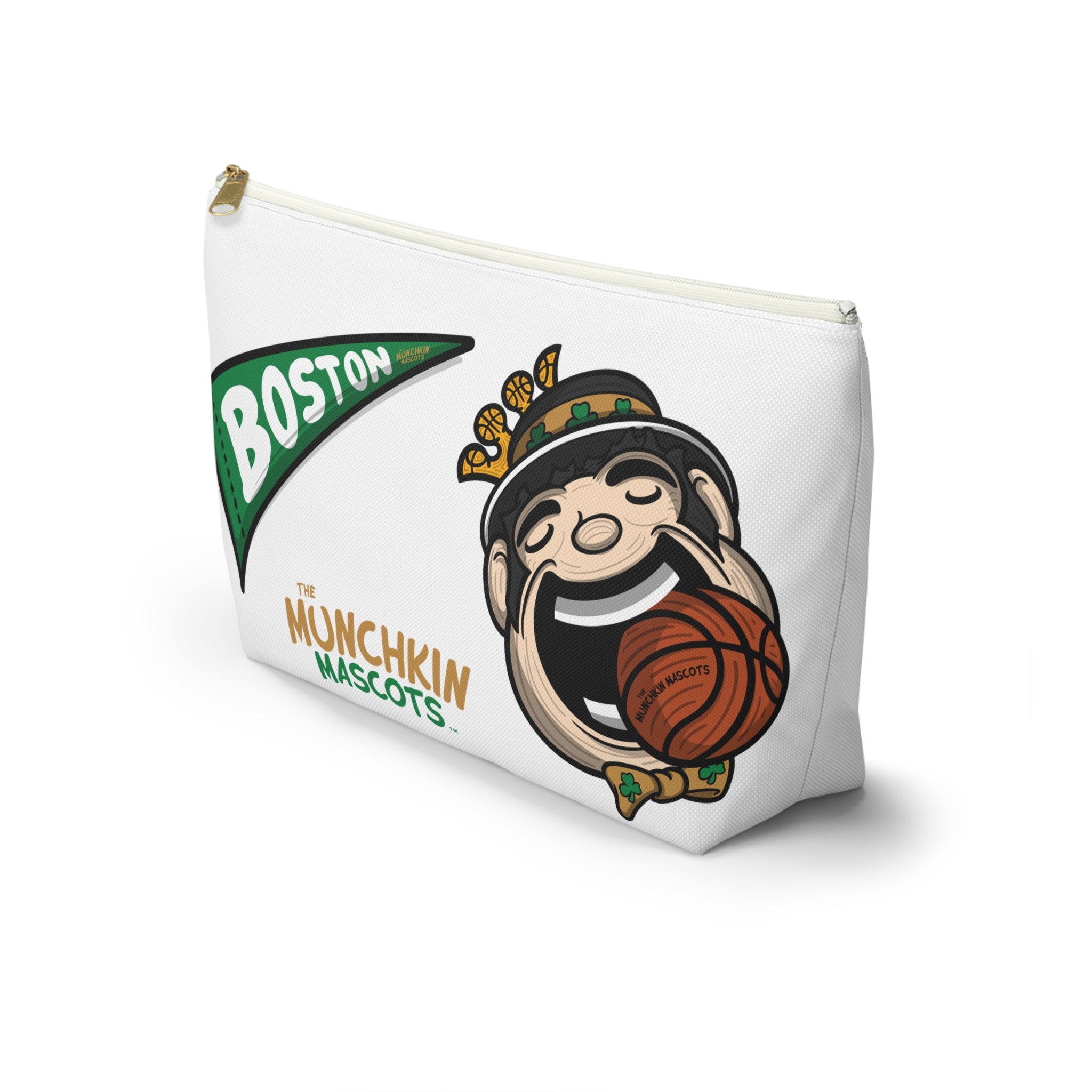 Boston Basketball Accessory Pouch Lil' Lucky Themed | Hand-Drawn Art | Gifts for Kids