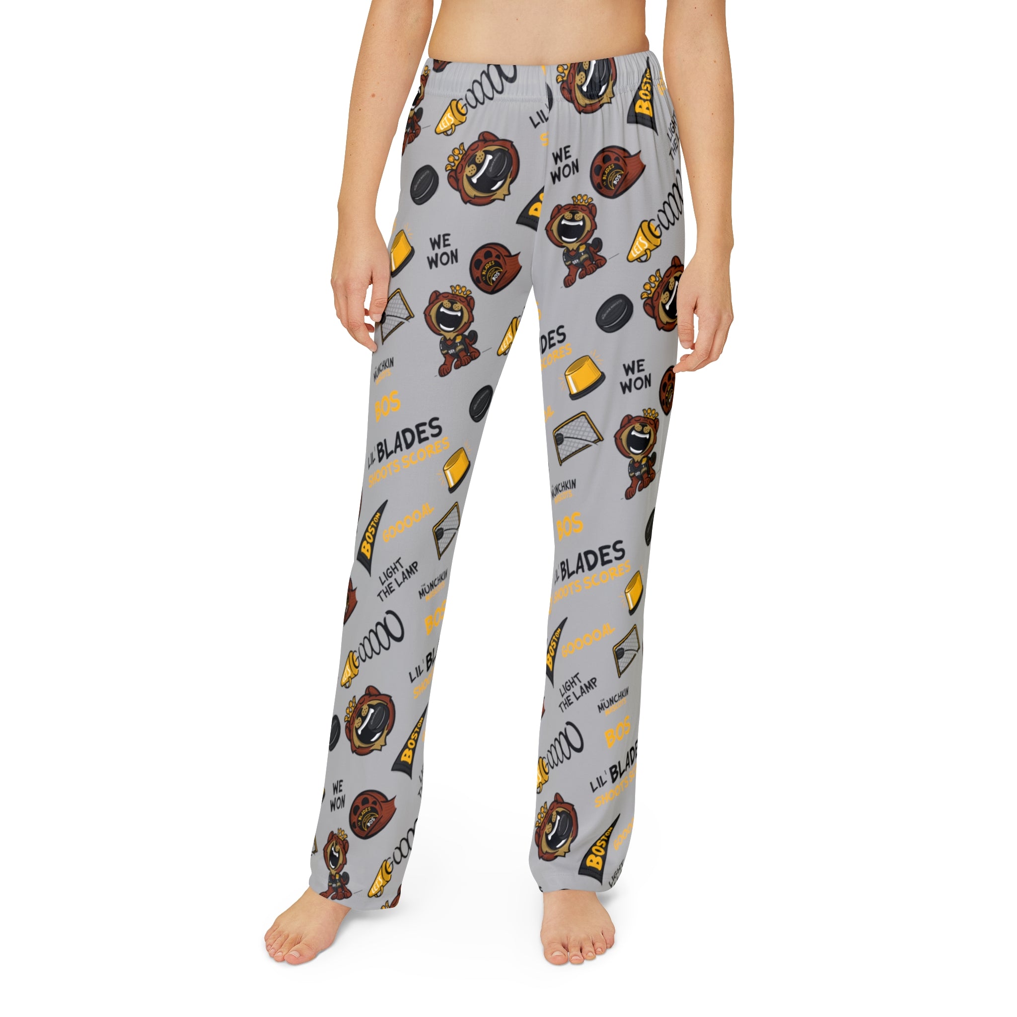 Kids Pajama Pants (AOP) - Pattern - Lil' Blades BOS Hockey