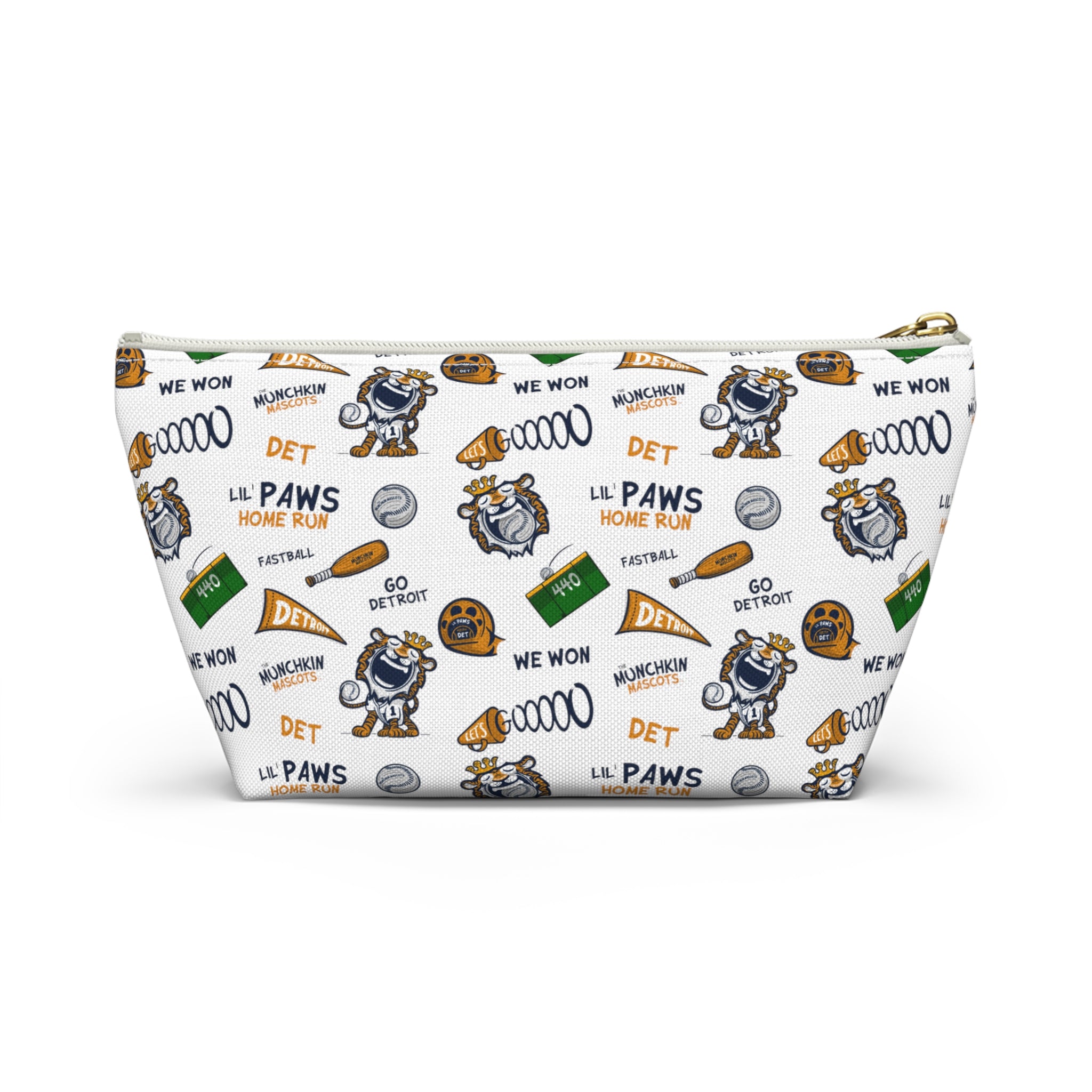 Accessory Pouch w T-bottom - Pattern - Lil' Paws DET Baseball