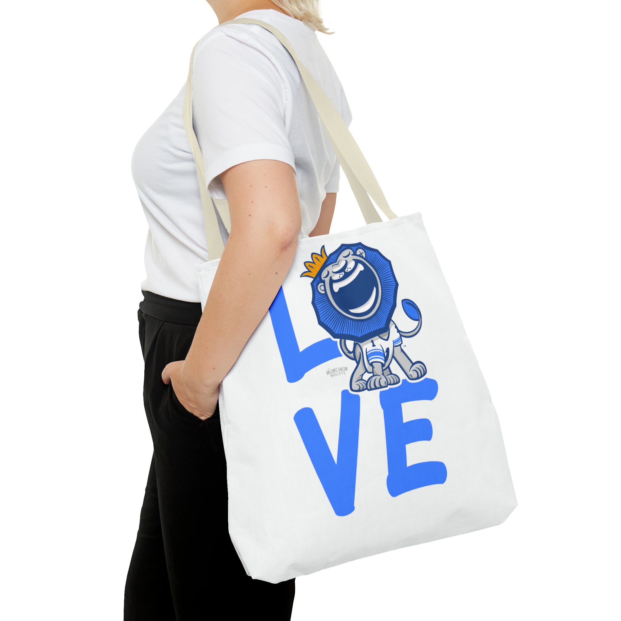 Tote Bag (AOP) - LOVE + Lets Go - Lil' Roary DET Football