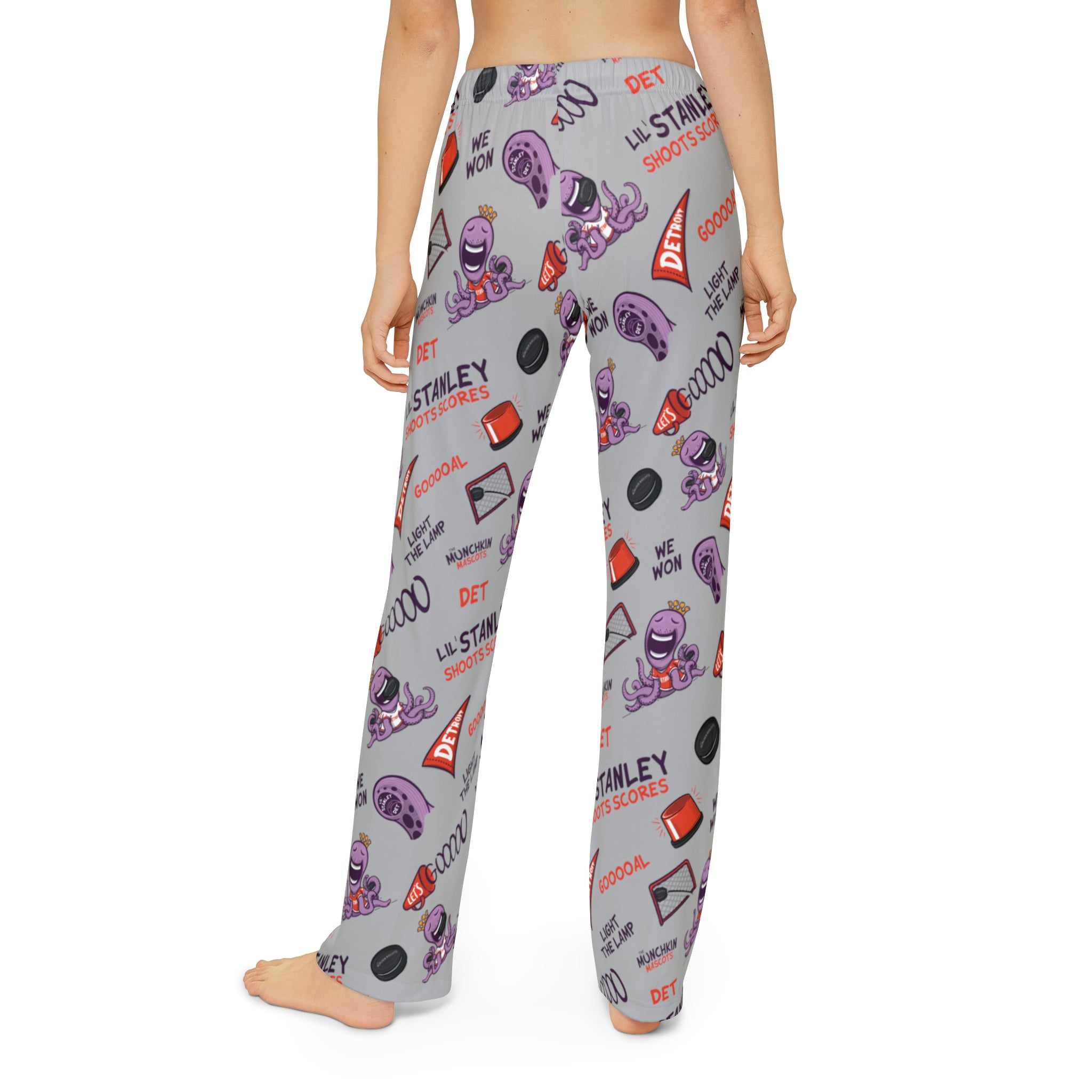 Kids Pajama Pants (AOP) - Pattern - Lil' Stanley DET Hockey