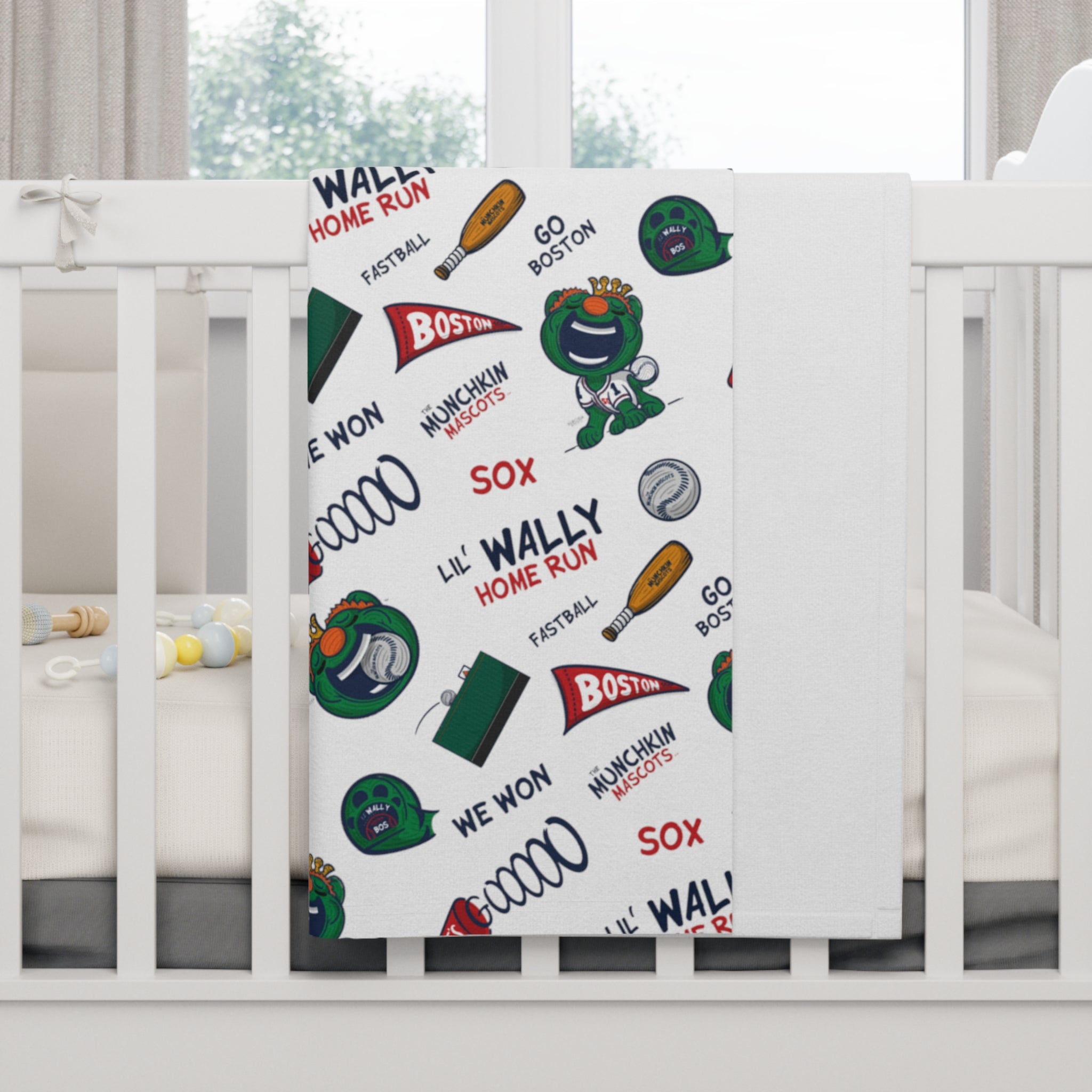 Soft Fleece Baby Blanket - Pattern - Lil' Wally BOS Baseball