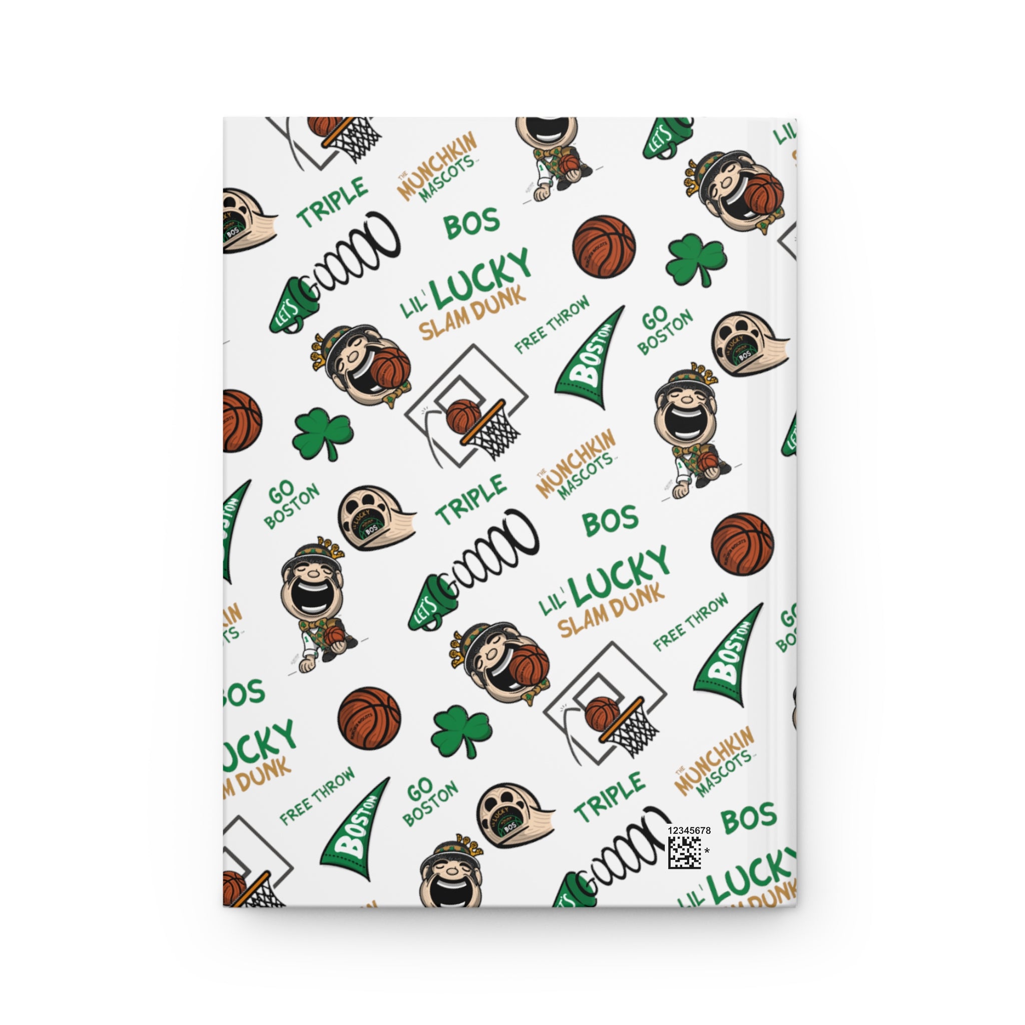 Hardcover Journal Matte - Pattern - Lil' Lucky BOS Basketball