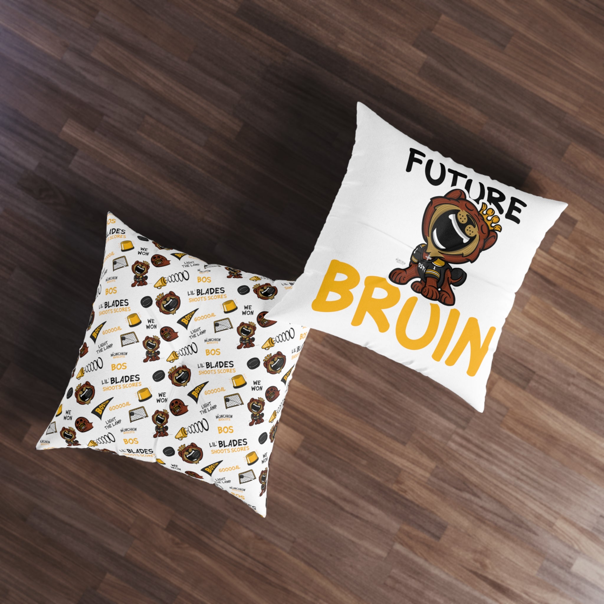 Tufted Floor Pillow, Square - Pattern + Future - Lil' Blades BOS Hockey