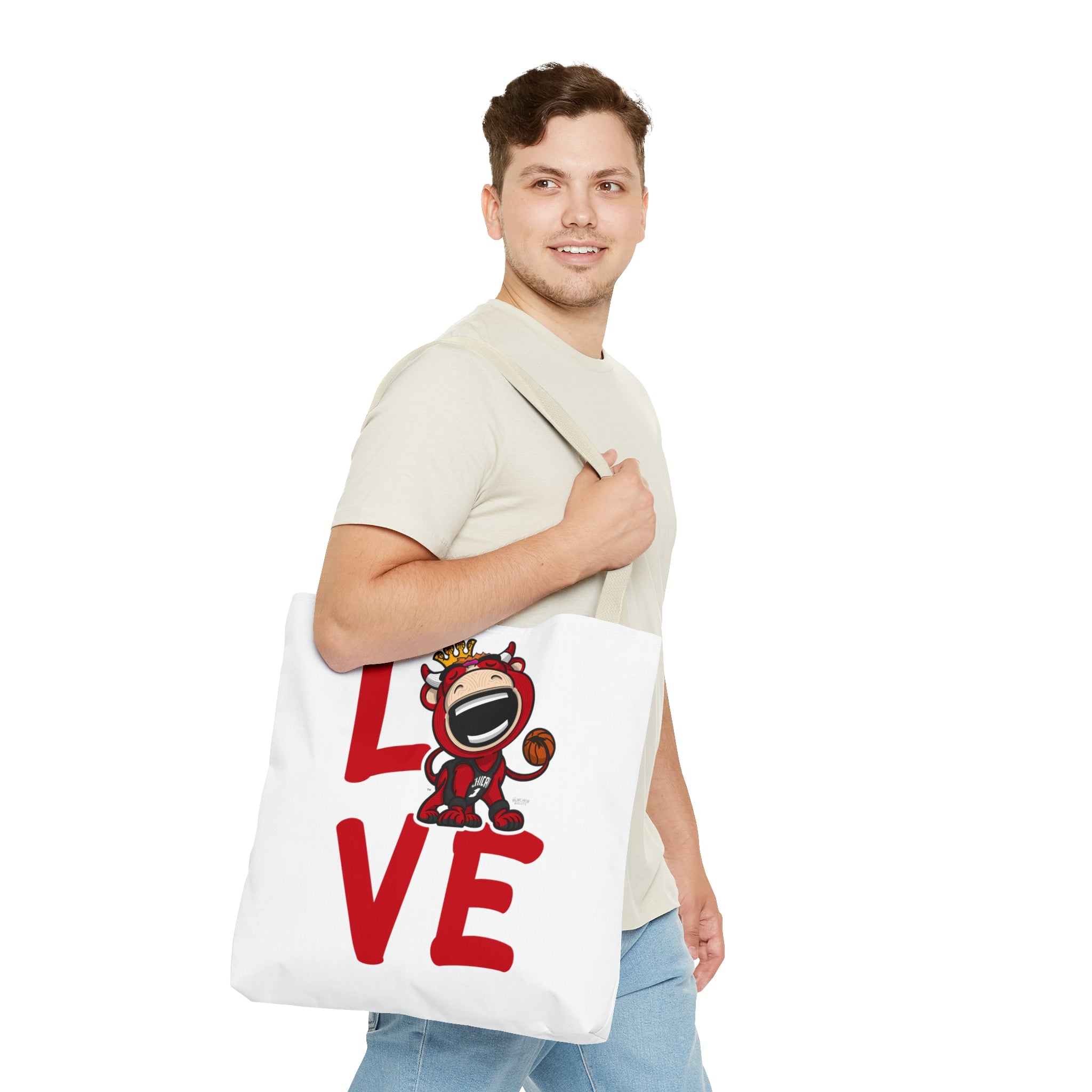 Tote Bag (AOP) - LOVE + Lets Go - Lil' Benny CHI Basketball