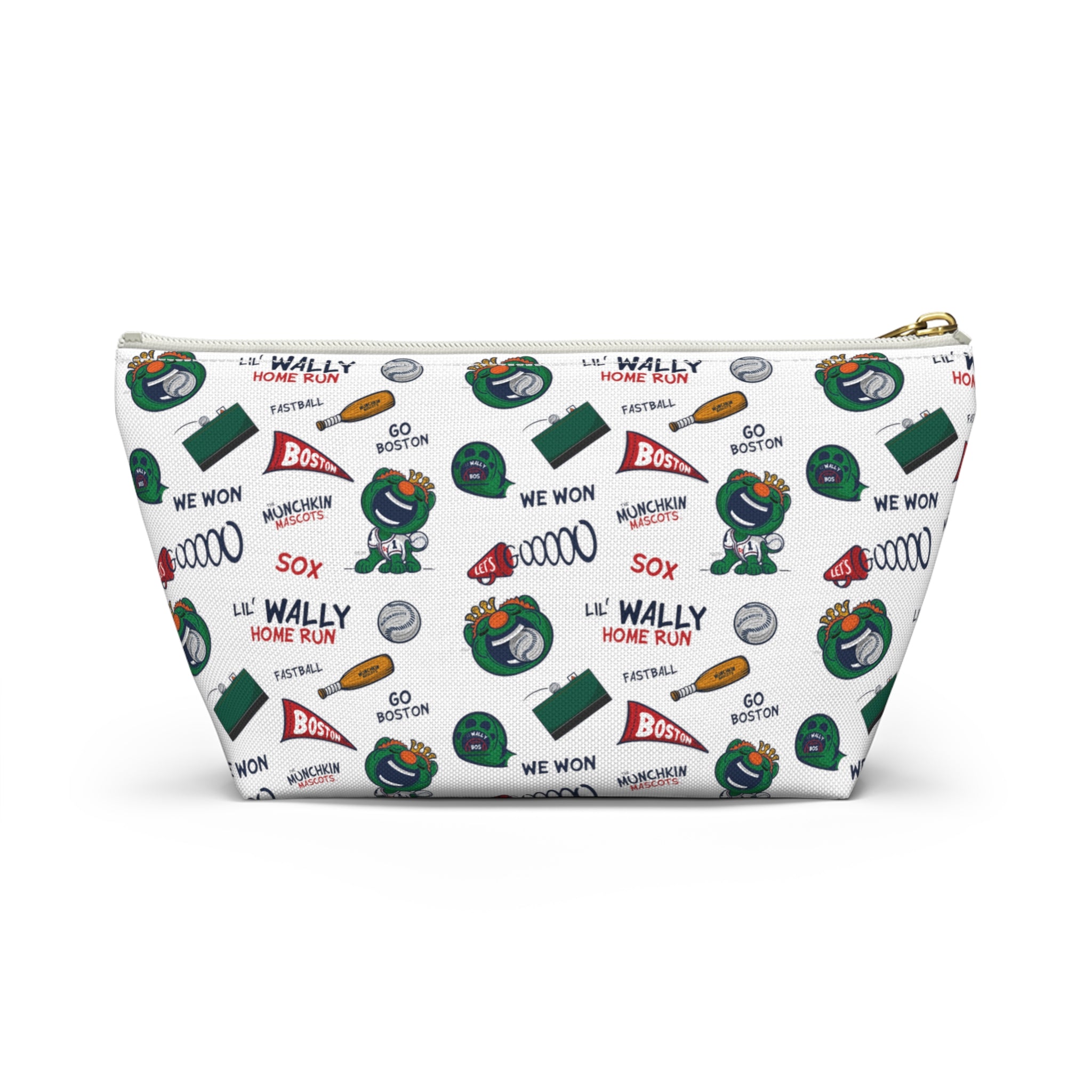 Accessory Pouch w T-bottom - Pattern - Lil' Wally BOS Baseball