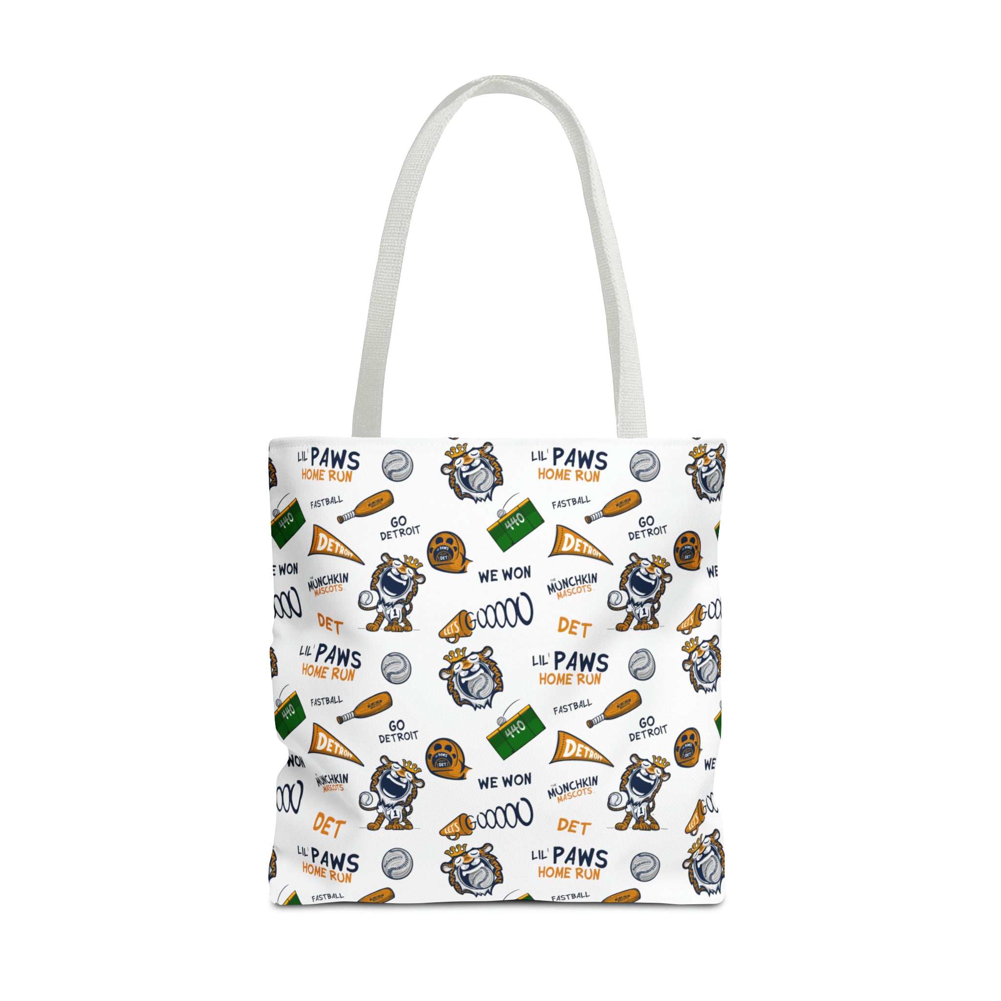 Tote Bag (AOP) - Pattern - Lil' Paws DET Baseball