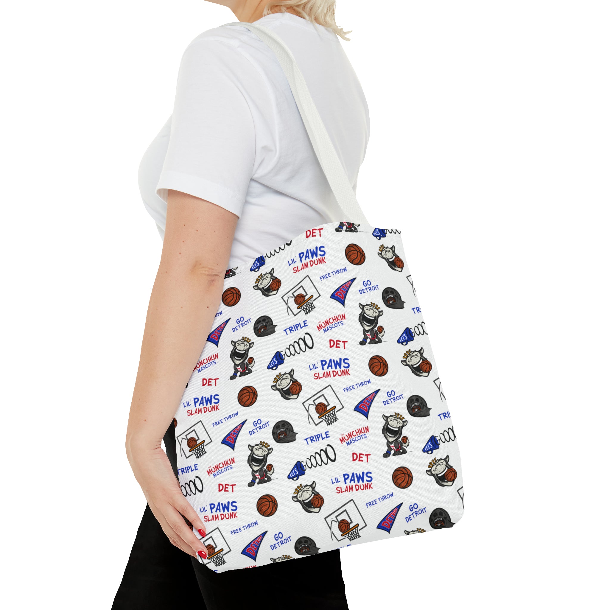 Tote Bag (AOP) - Pattern - Lil' Hooper DET Basketball