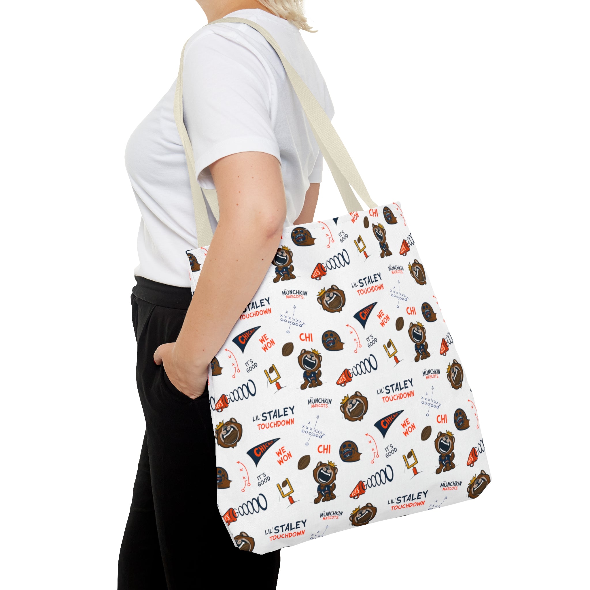 Tote Bag (AOP) - Pattern - Lil' Staley CHI Football