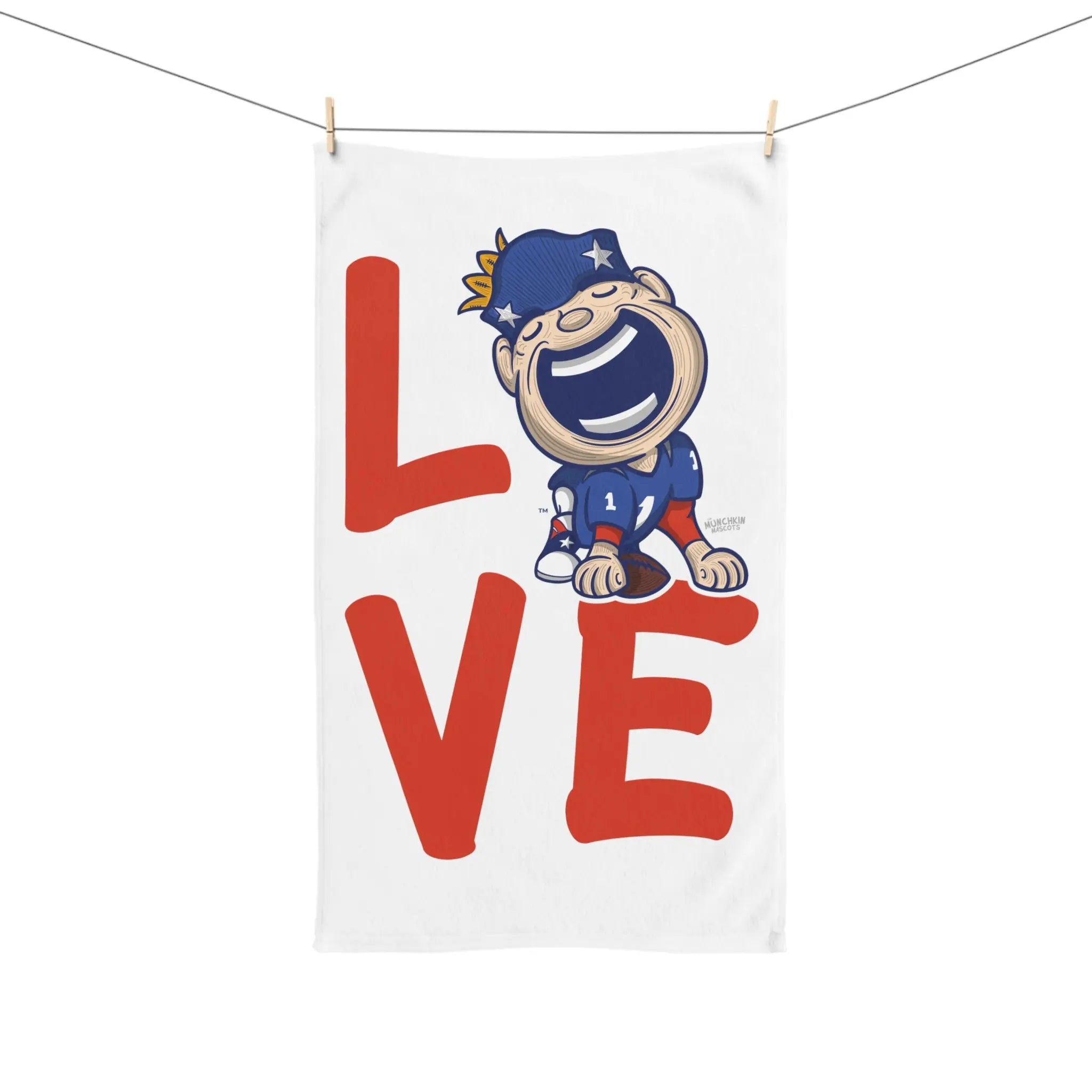 Hand Towel - LOVE - Lil' Pat NE Football Printify