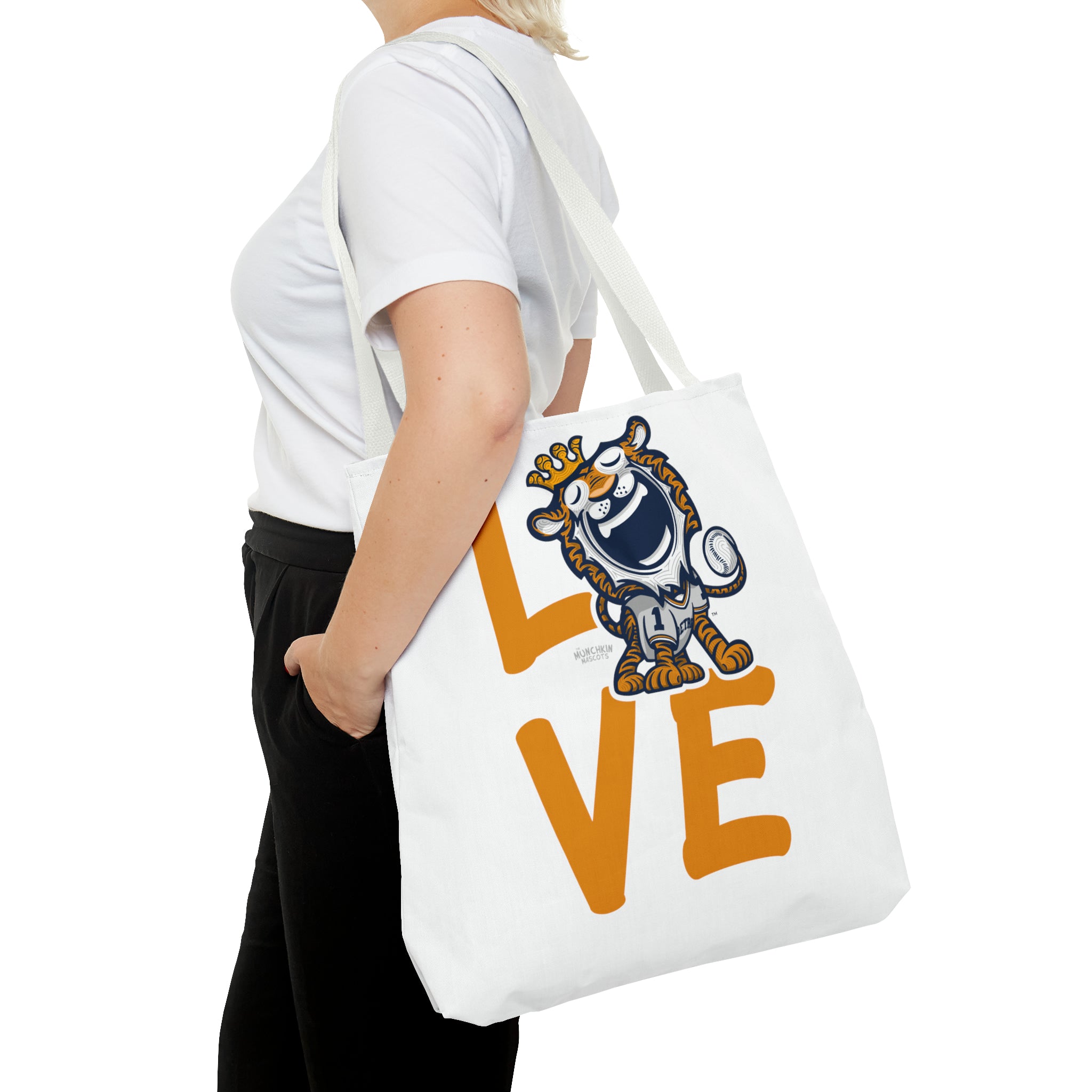 Tote Bag (AOP) - LOVE + Lets Go - Lil' Paws DET Baseball