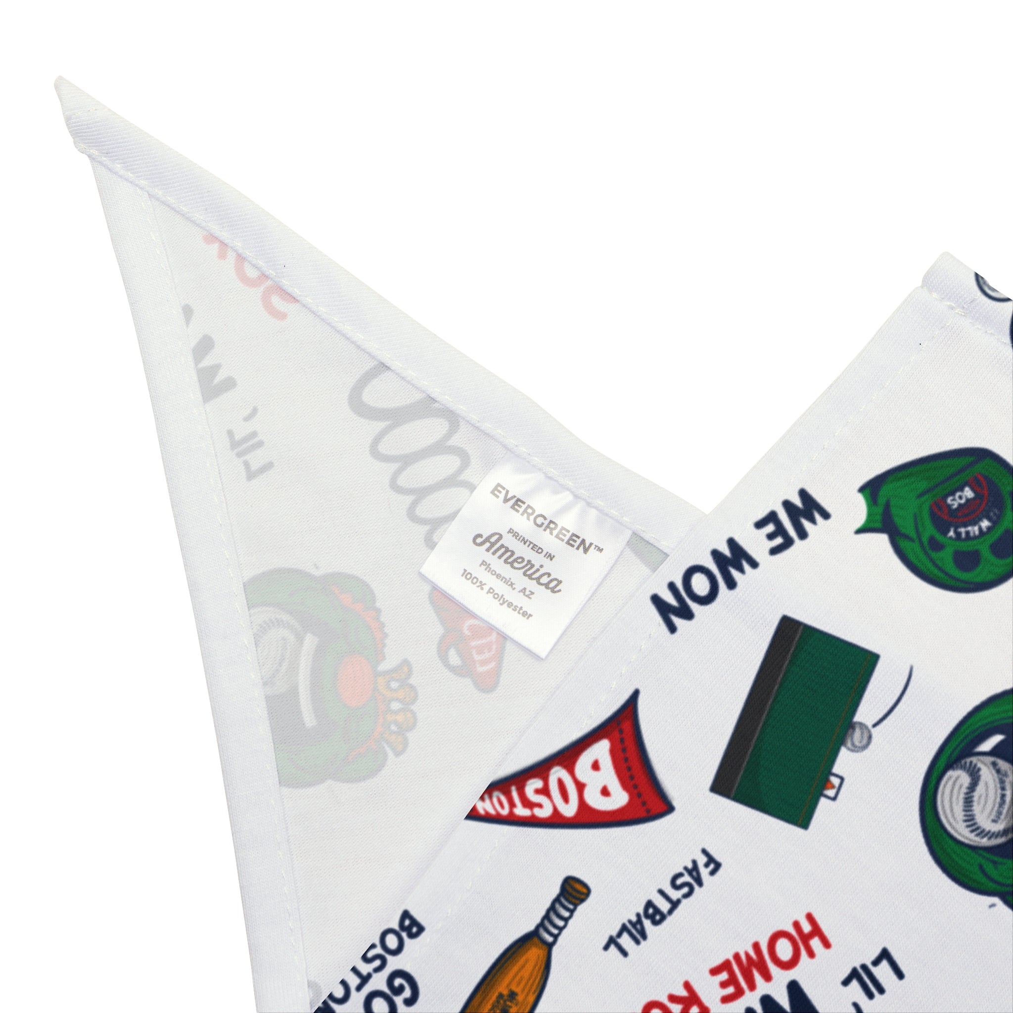 Boston Baseball Pet Bandana Lil' Wally Pattern | Hand-Drawn Art | Gifts for Pets
