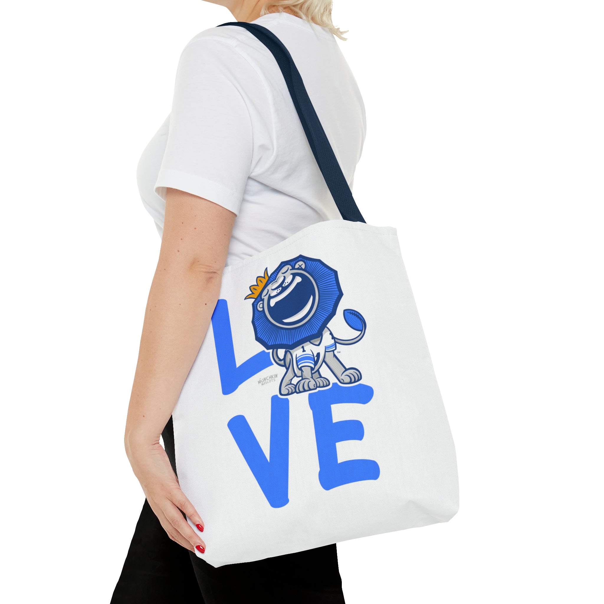 Tote Bag (AOP) - LOVE + Lets Go - Lil' Roary DET Football