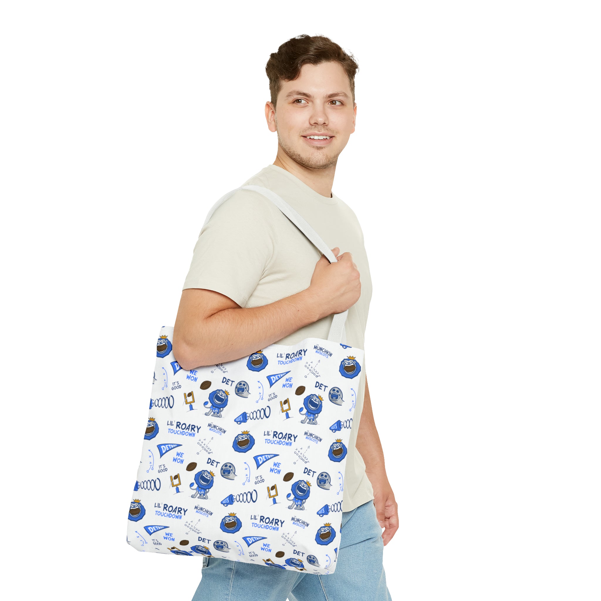 Tote Bag (AOP) - Pattern - Lil' Roary DET Football