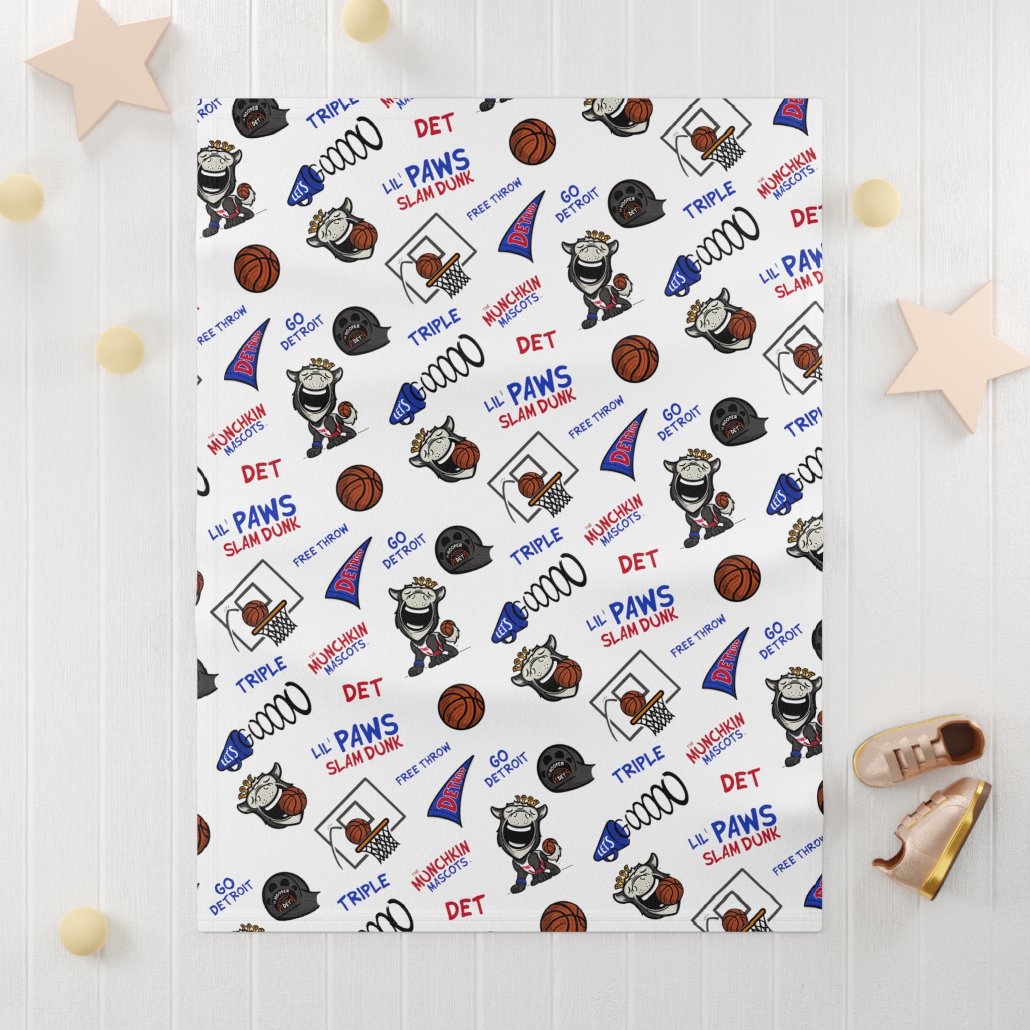 Soft Fleece Baby Blanket - Pattern - Lil' Hooper DET Basketball