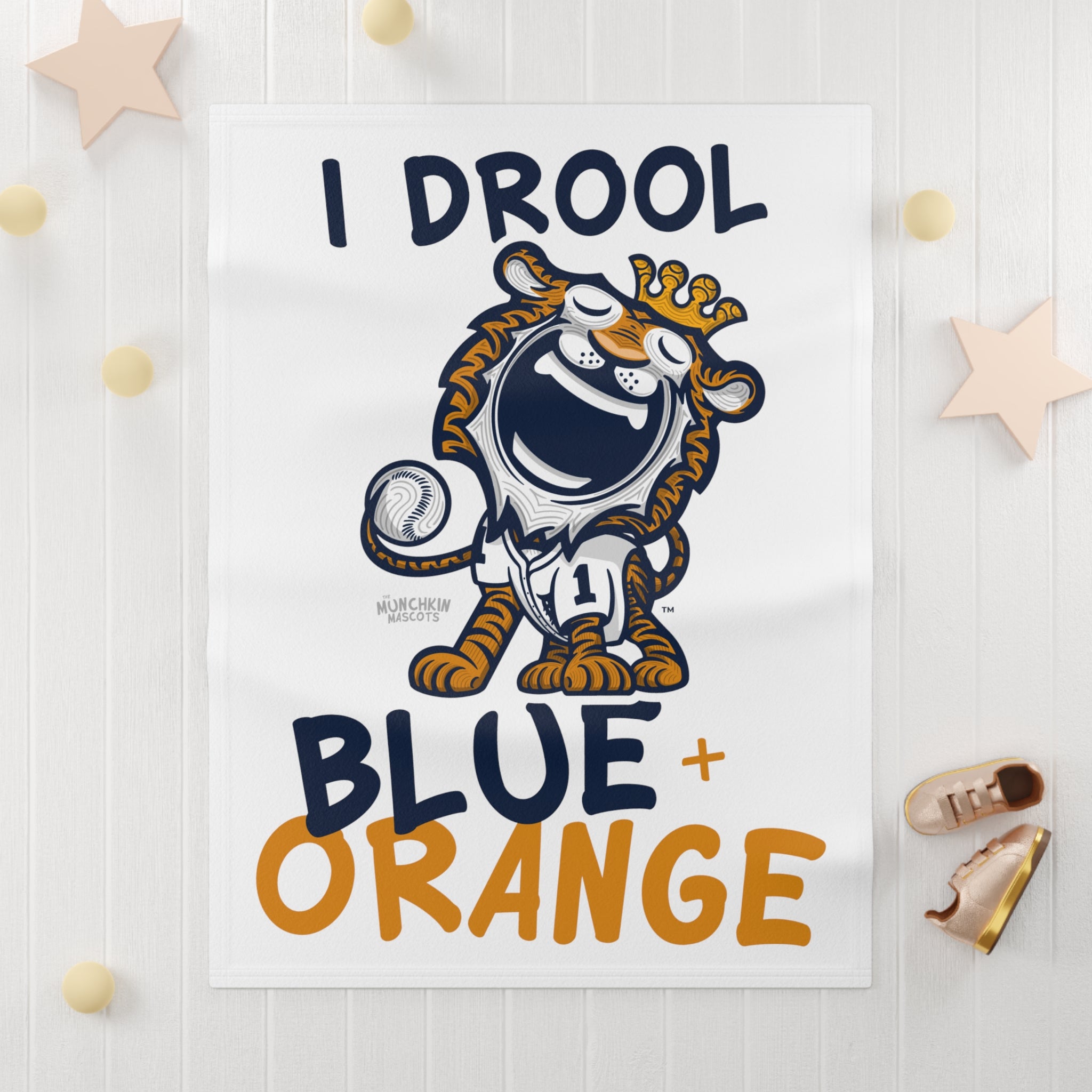 Soft Fleece Baby Blanket - Drool - Lil' Paws DET Baseball