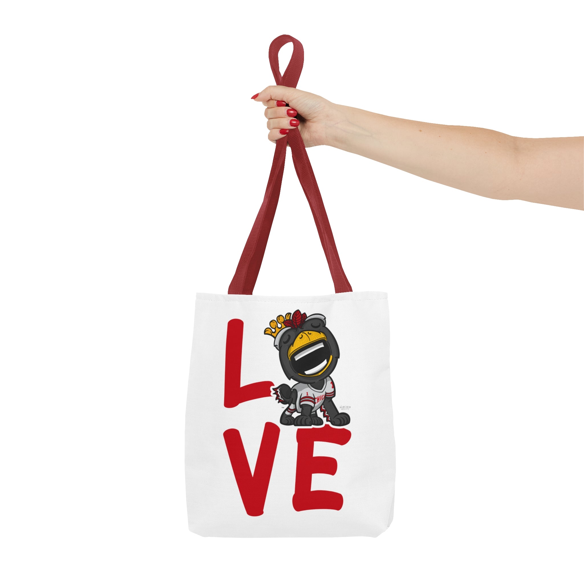 Tote Bag (AOP) - LOVE + Lets Go - Lil' Tommy CHI Hockey