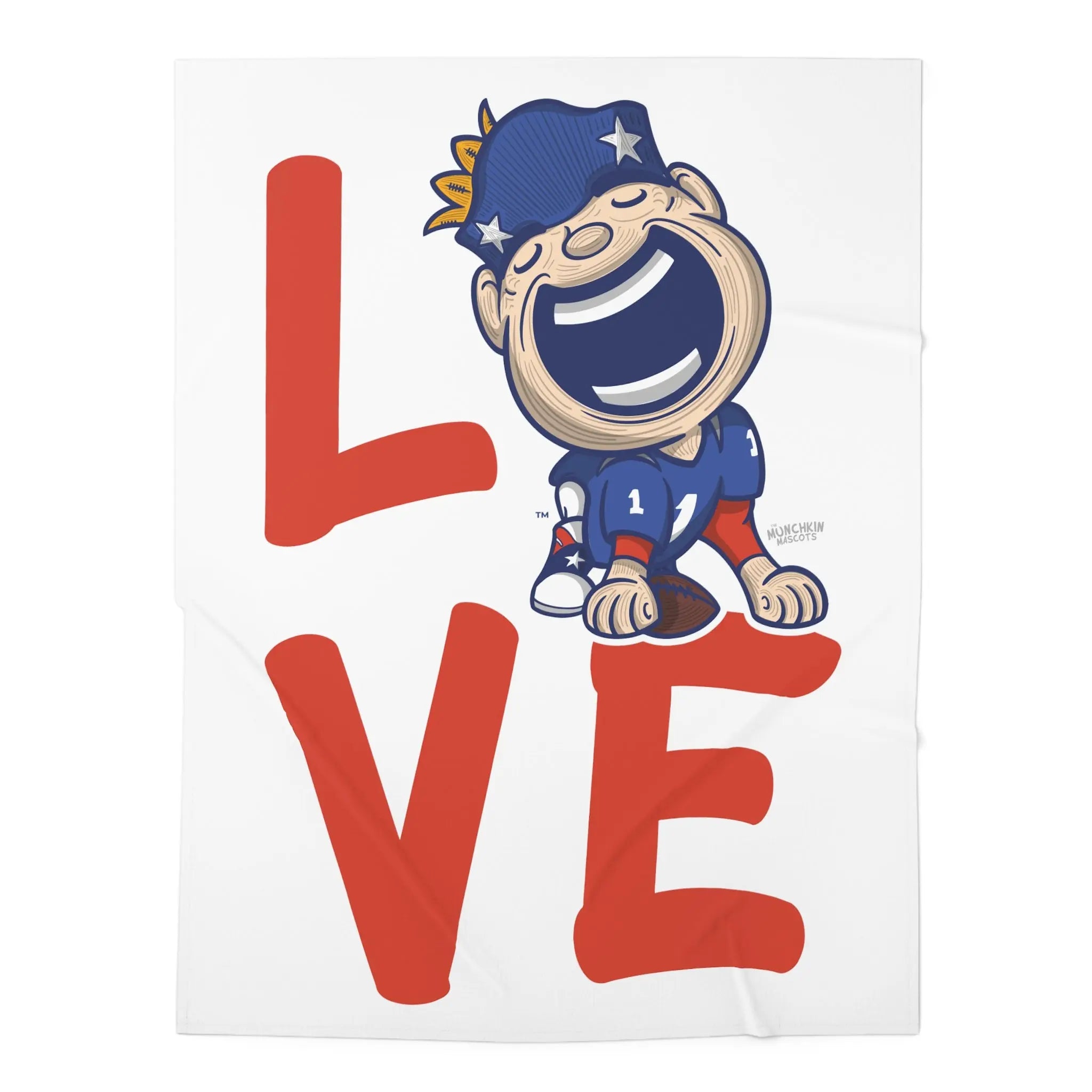 Baby Swaddle Blanket - LOVE - Lil' Pat NE Football Printify