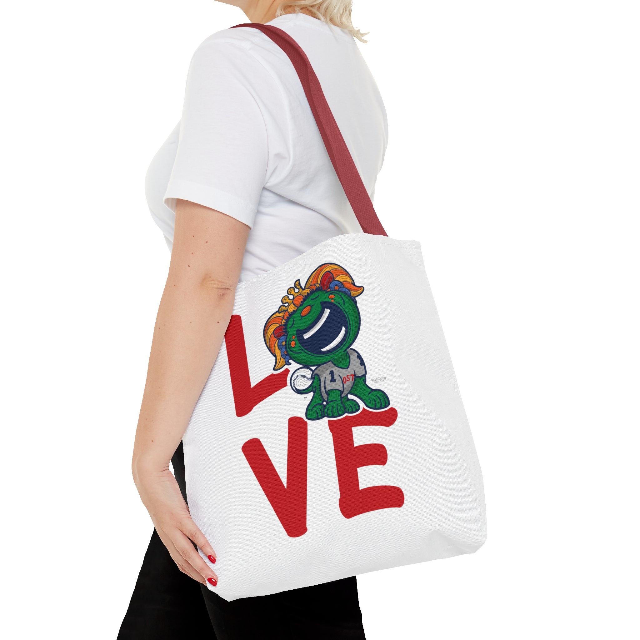 Tote Bag (AOP) - LOVE + Lets Go - Lil' Miss Tessie BOS Baseball