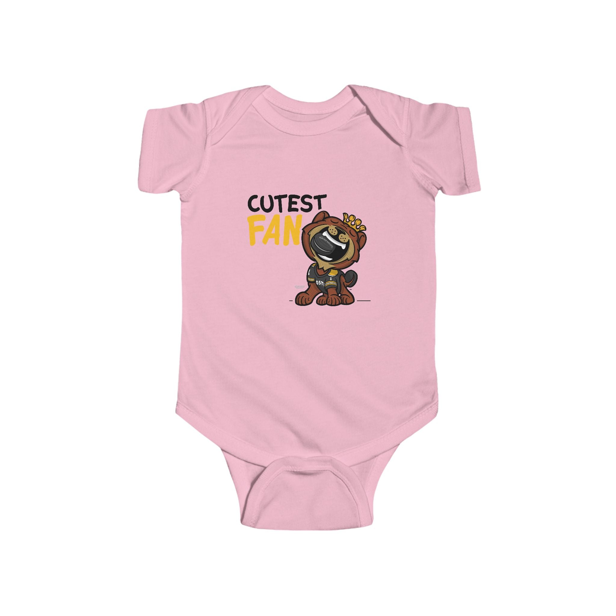 Boston Hockey Newborn & Infant Lil' Blades 'Cutest Fan' Jersey Bodysuit | Hand-Drawn Art | Gifts for Newborns