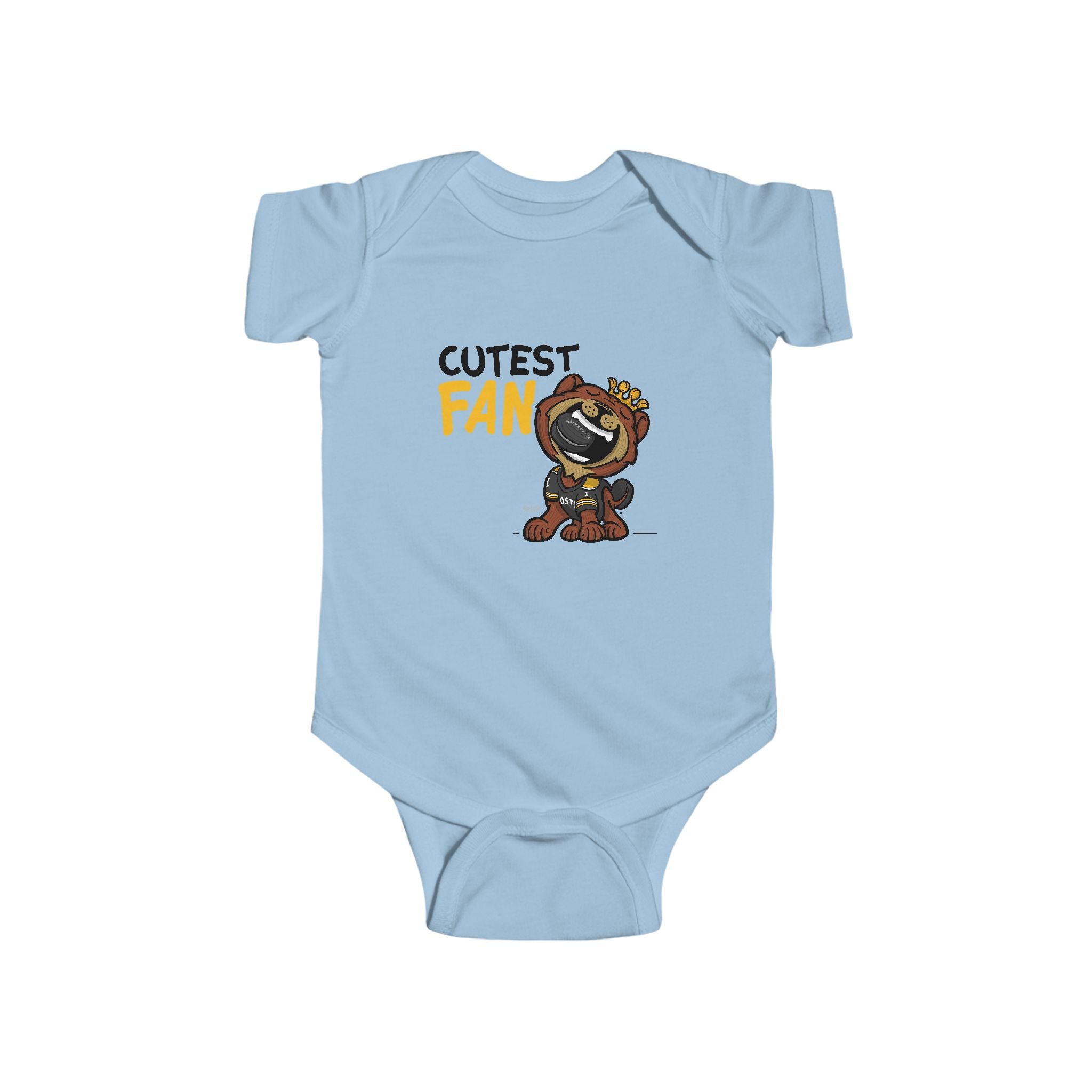 Boston Hockey Newborn & Infant Lil' Blades 'Cutest Fan' Jersey Bodysuit | Hand-Drawn Art | Gifts for Newborns